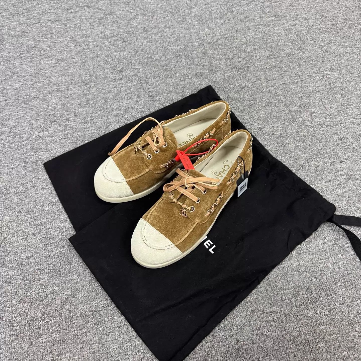 Chanel Chanel Women's 26 New Color Blocked Suede Chain Loafers Size US 6.5 / IT 36.5 - 1 Thumbnail