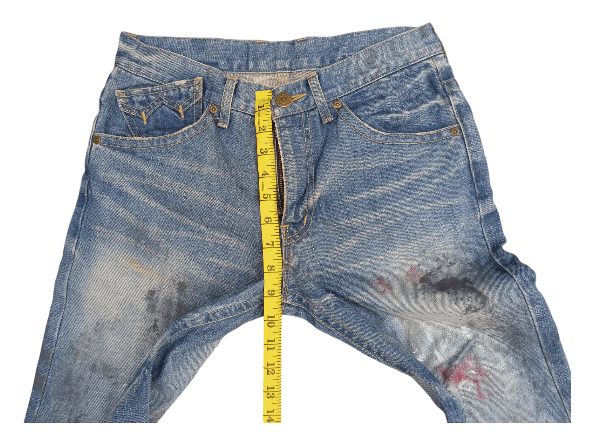 Japanese Brand Rattle Trap Paint Skin Mud Max Minimalist Flare Denim Size US 28 / EU 44 - 19 Thumbnail