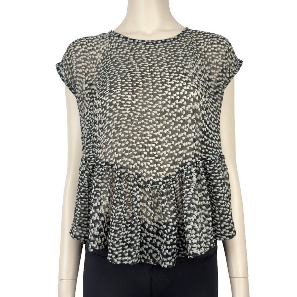 Other NAF NAF Sheer Peplum French Flowy Black Blouse sz 38 / M Size XS / US 0-2 / IT 36-38 - 1 Thumbnail