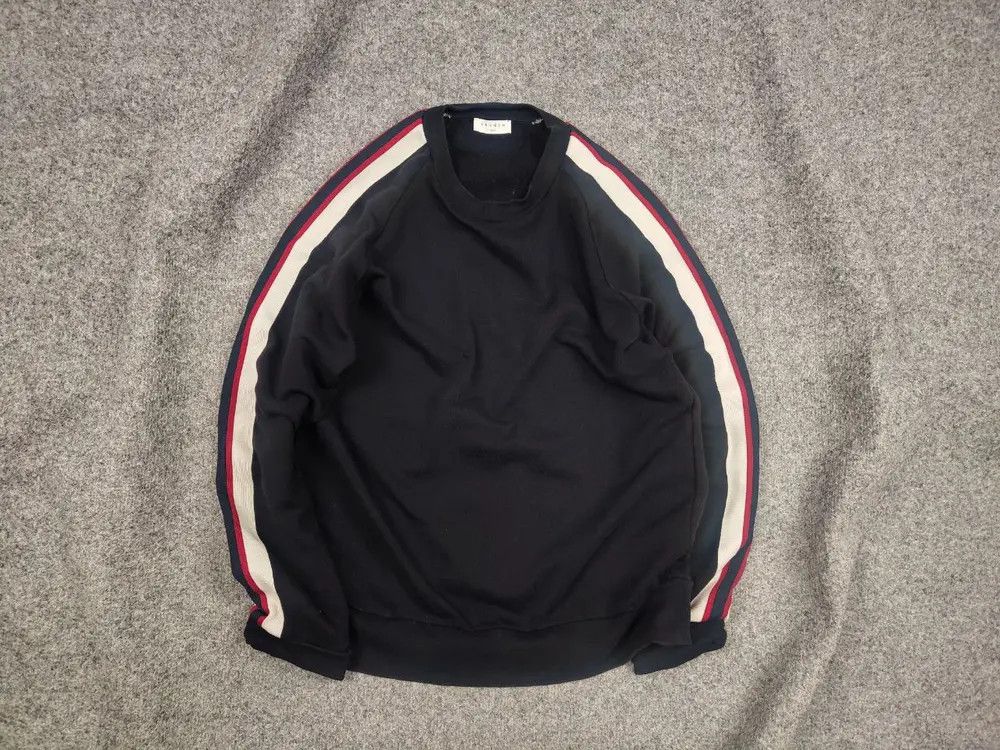 Sandro Sandro Paris Design Navy blue Logo Crew chek Sweatshirt Size US S / EU 44-46 / 1 - 1 Thumbnail