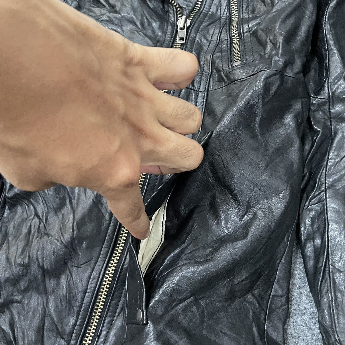 Genuine Leather × Japanese Brand Hide Cowhide Leather Double Collar Bikers Jacket Rockabilly Size US S / EU 44-46 / 1 - 5 Thumbnail