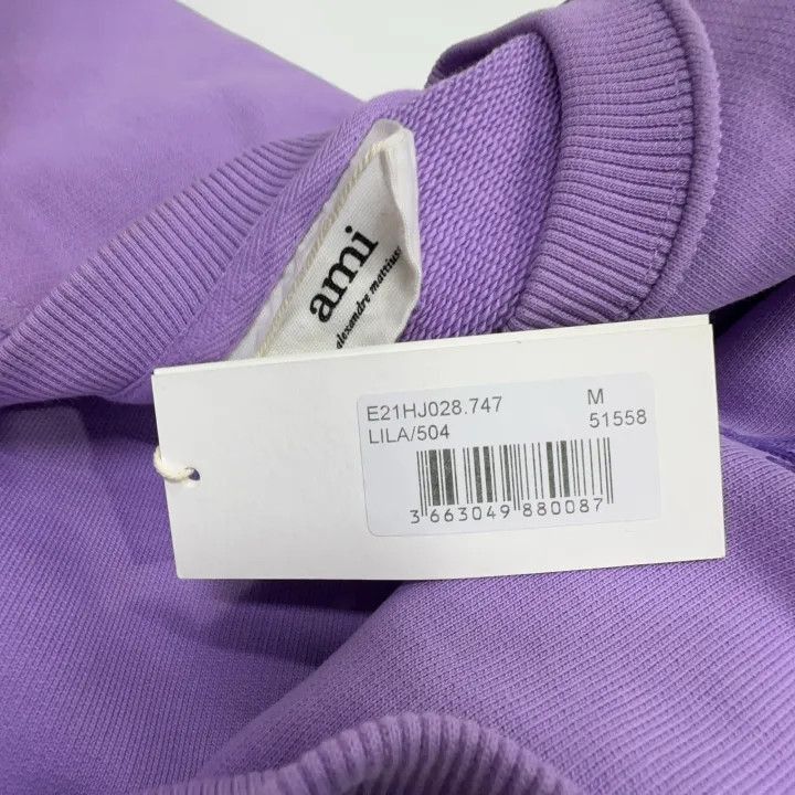 AMI AMIPARIS SS21 Purple Logo Embroidered Sweatshirt -2507 Size US M / EU 48-50 / 2 - 3 Thumbnail