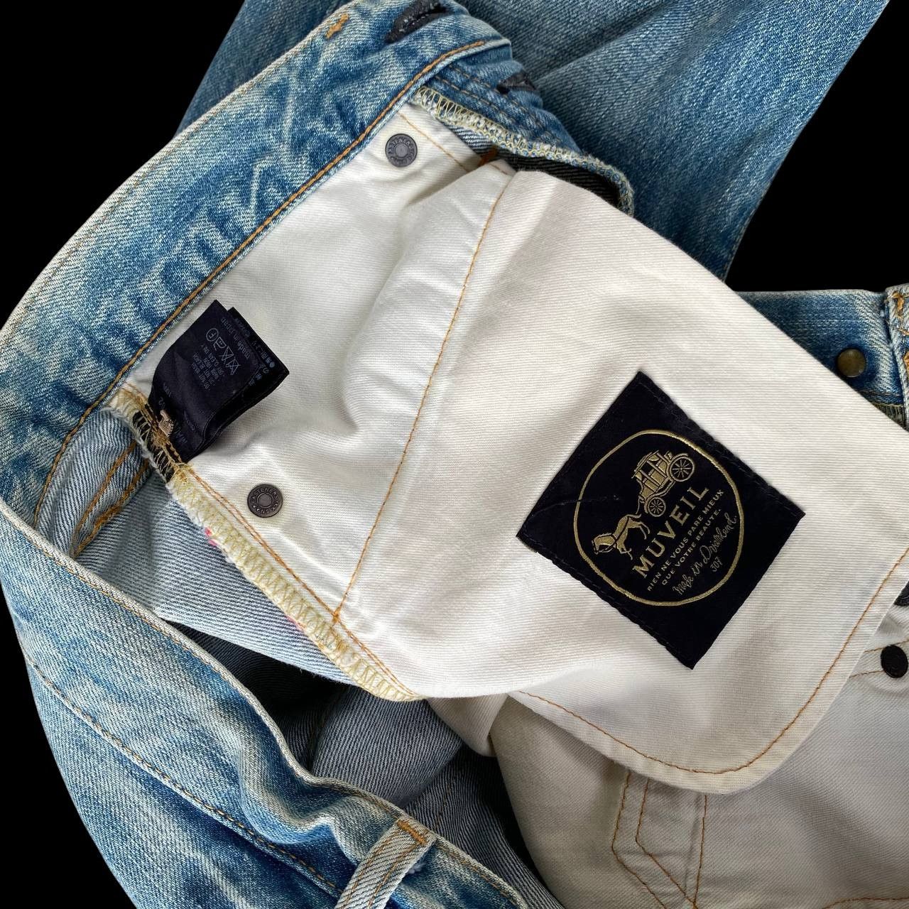 Blue Blue Japan × Japanese Brand JAPANESE BRAND MUVEIL SELVEDGED VINTAGE LIGHTWASH BUTTON FLY Size US 28 / EU 44 - 6 Thumbnail