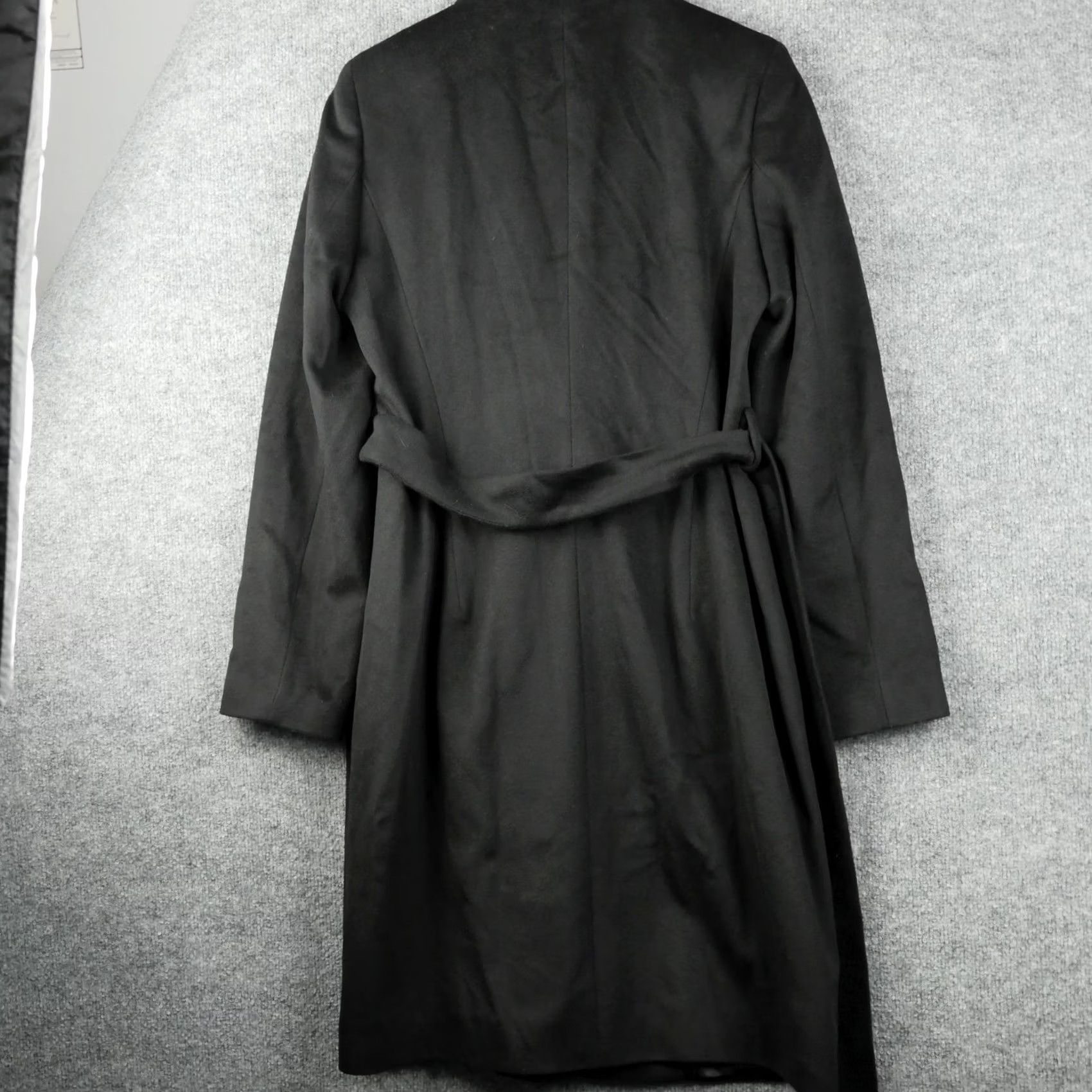 Hugo Boss Hugo Boss Coat Womens 6 Black Claira Belted Long Virgin Wool Overcoat Jacket Size M / US 6-8 / IT 42-44 - 6 Thumbnail