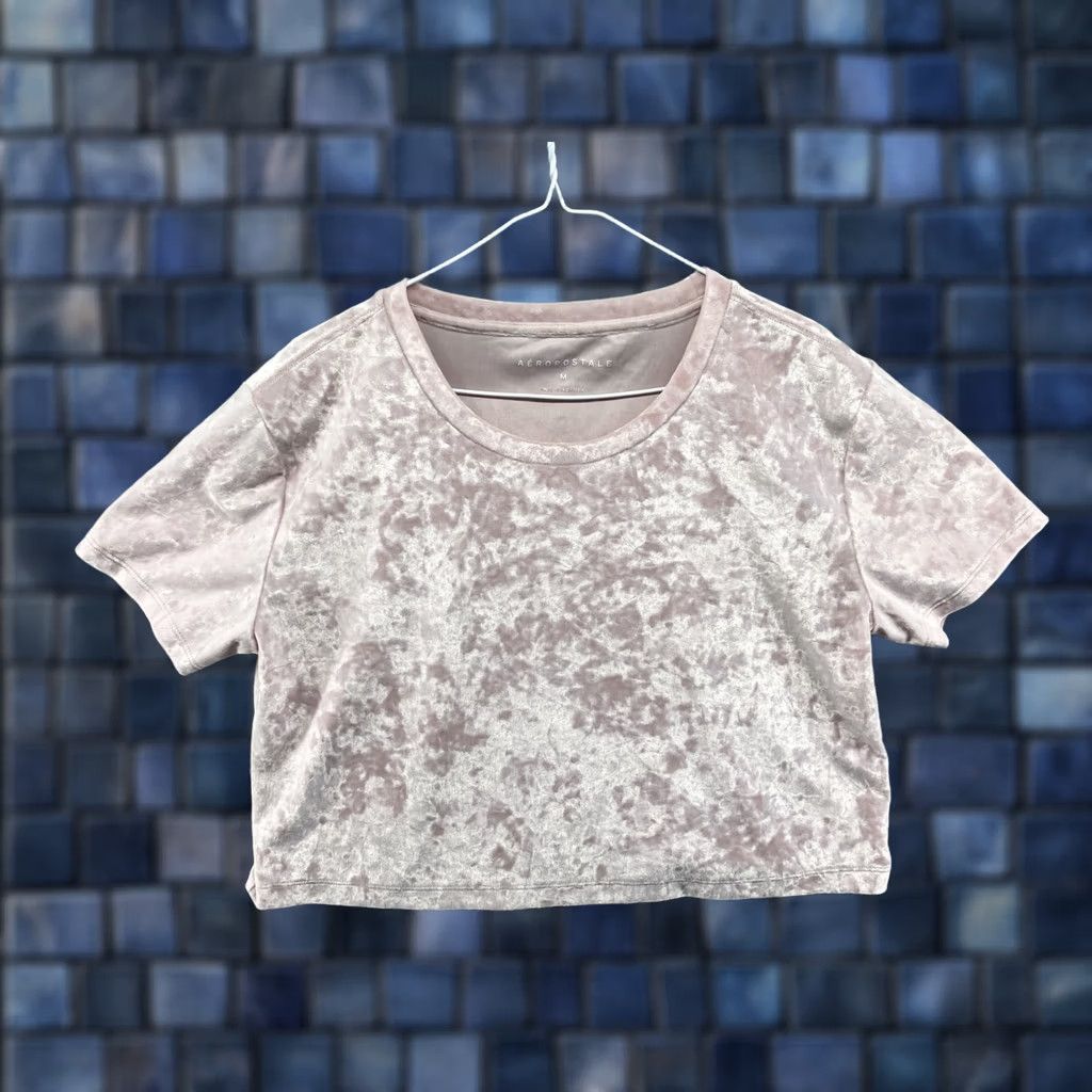 Aeropostale Aeropostale Shirt Cropped Velour Short Sleeve Pink Women’s Size M Size M / US 6-8 / IT 42-44 - 1 Thumbnail