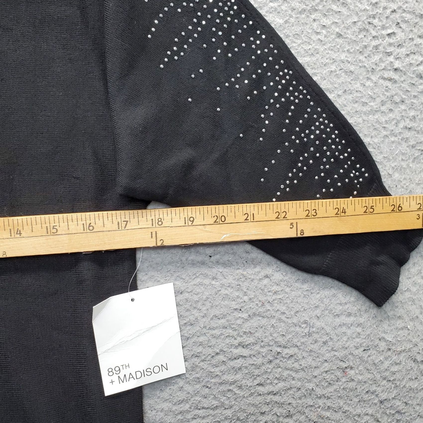 Vintage 89th & Madison Sweater Womens S Black Beaded Raglan Sleeve Round Neck Pullover Size S / US 4 / IT 40 - 4 Thumbnail