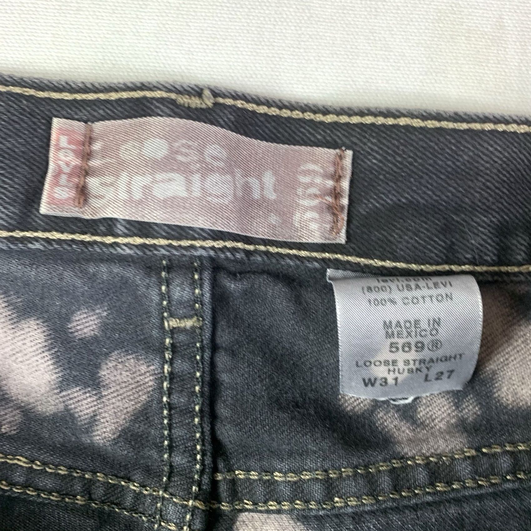 Levi's vtg Levis Cut off Shorts Womens 33W Black Distressed Loose Straight Bleach Booty Size 24" / US 00 / IT 34 - 2 Thumbnail