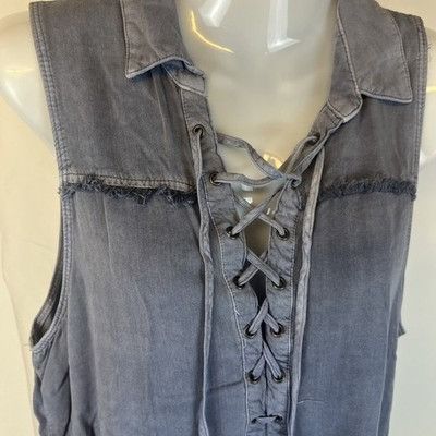 Rock & Republic Rock & Republic Sleeveless Shirt Blouse Size S Lace Up Neck Size S / US 4 / IT 40 - 5 Thumbnail