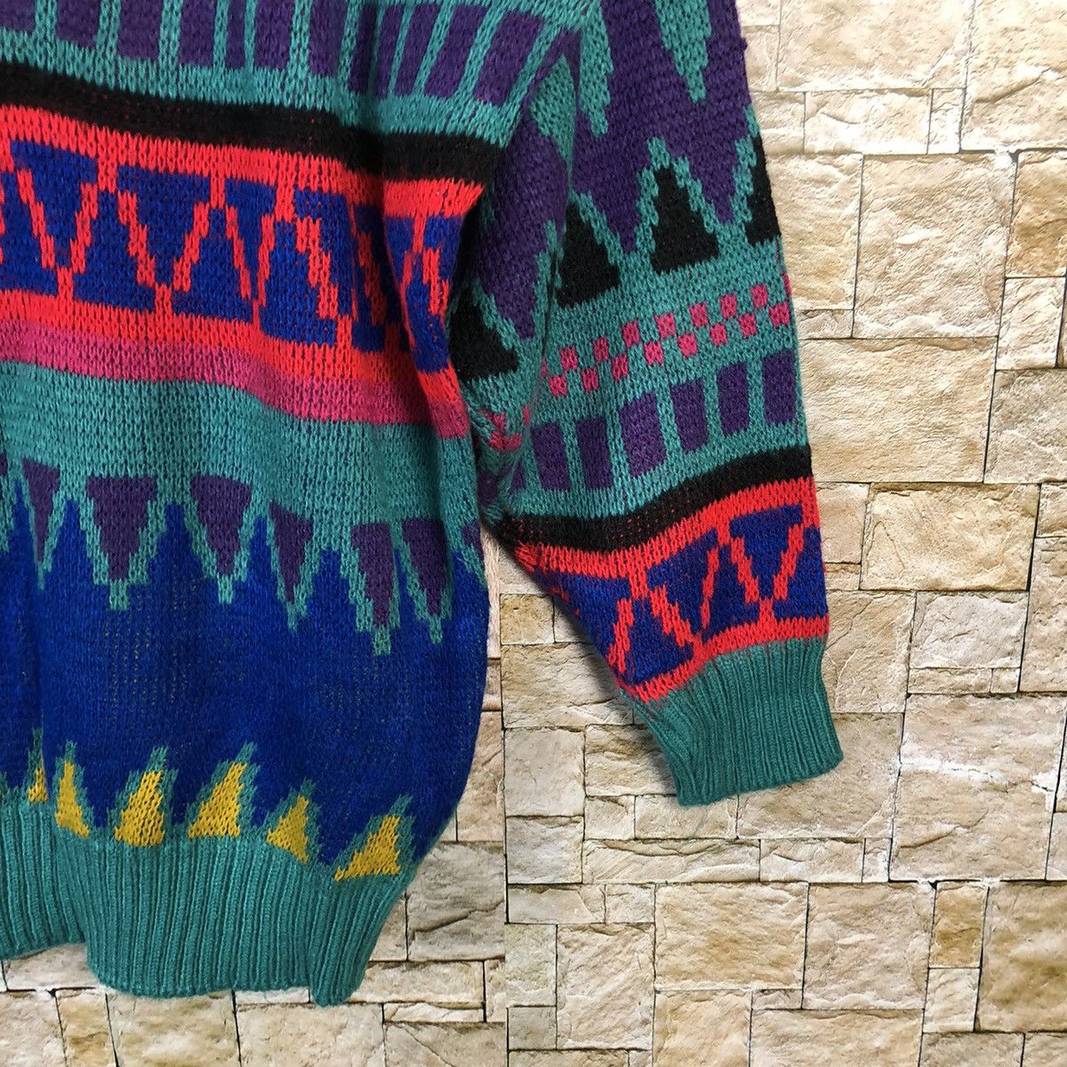 Homespun Knitwear Western Collection Green vintage art Knitwear #A260 Size US M / EU 48-50 / 2 - 8 Thumbnail