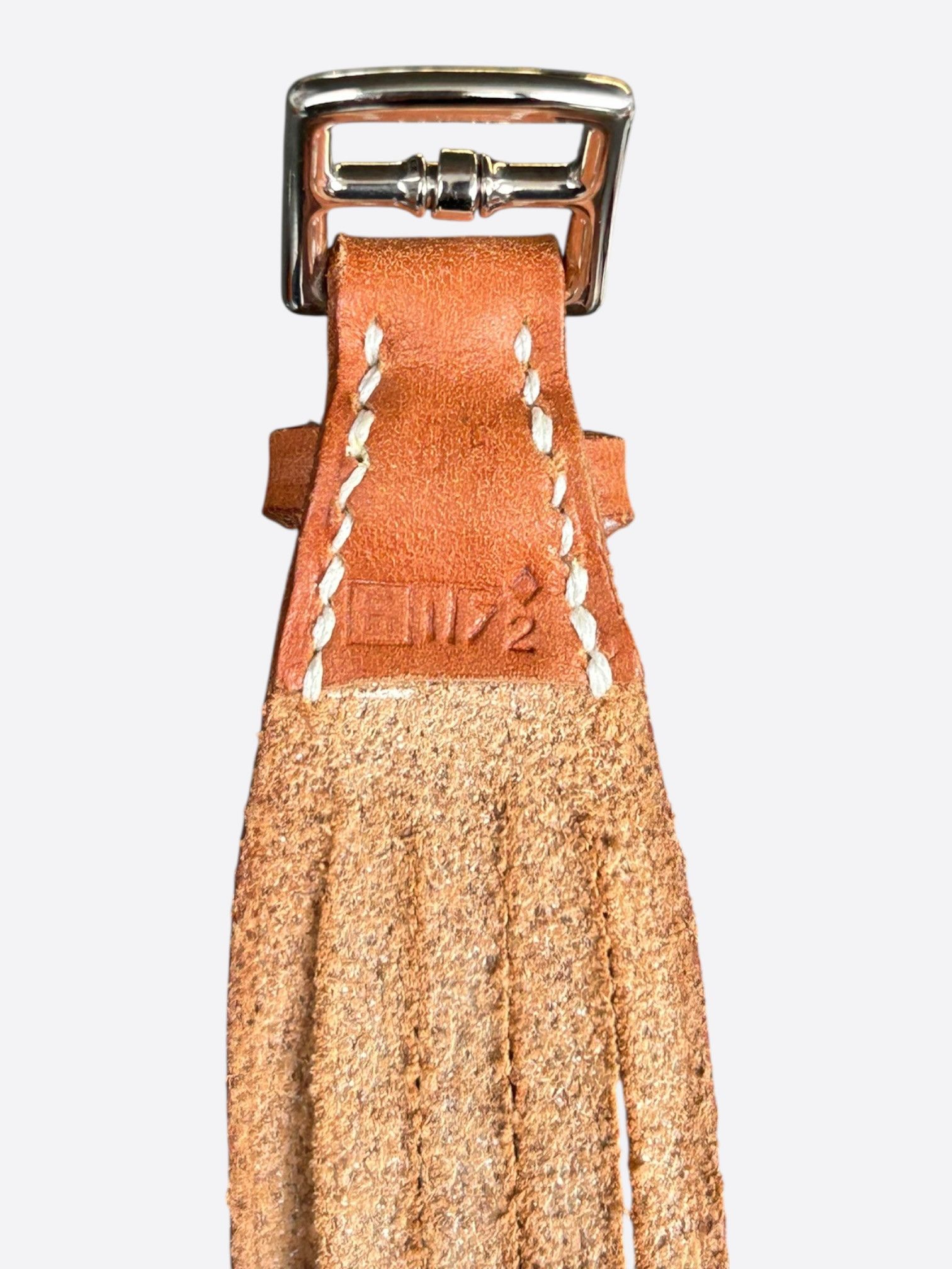 Hermes Hermes Brown Swift & Palladium Stirrup Multi-Strand Belt Size 30 - 3 Thumbnail