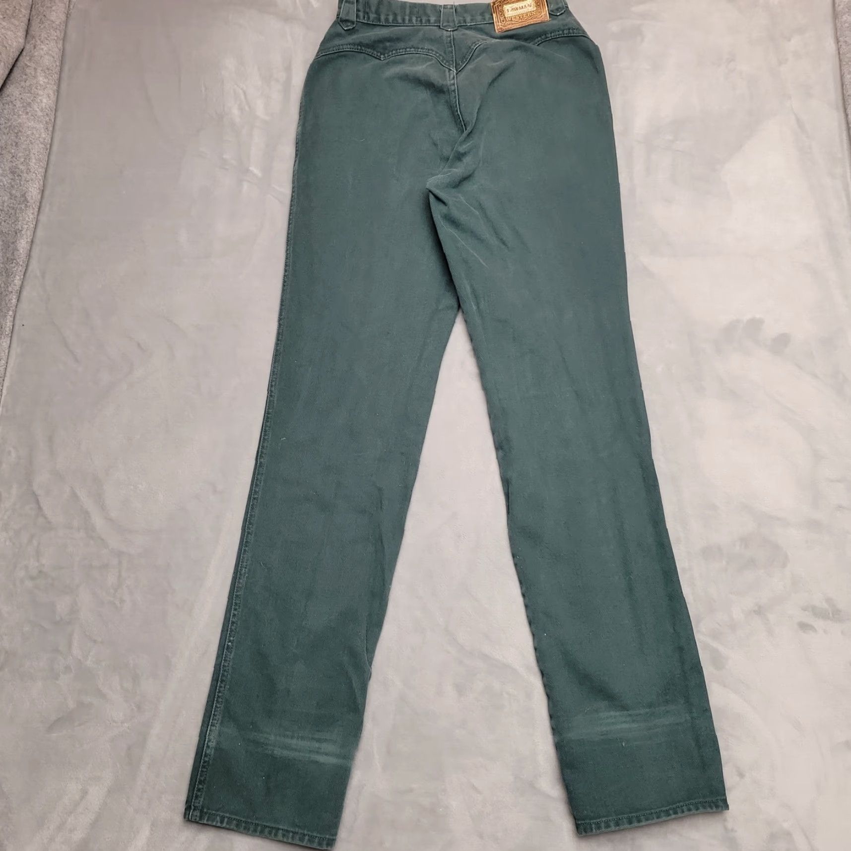 Vintage VINTAGE Lawman Jeans Womens 11 Green Denim High Rise Straight Leg Western Cowboy Rodeo Size 32" / US 10 / IT 46 - 5 Thumbnail