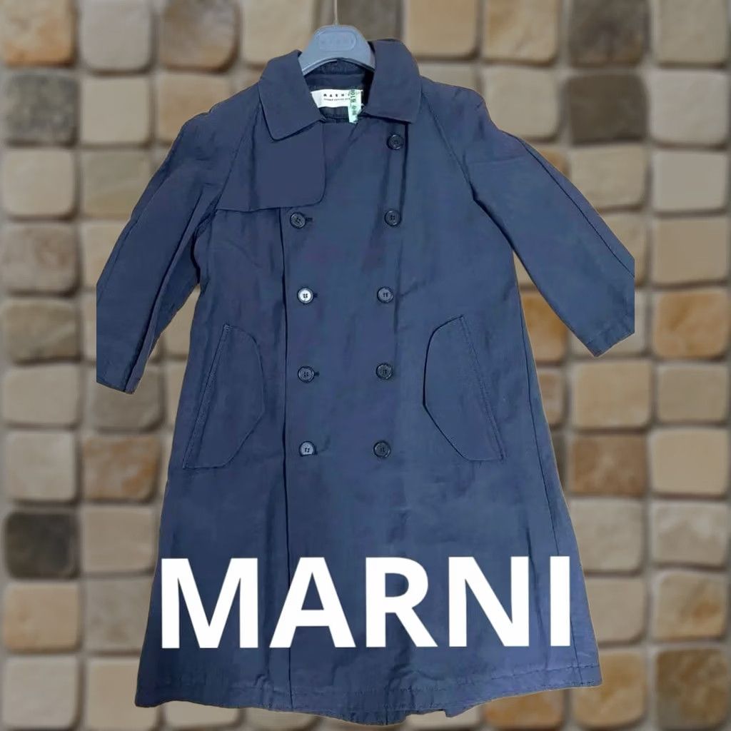 Marni MARNI Trench Coat Navy Size40 Spring Jacket Women Short Sleeve Nylon Linen Nylon Commessa 2010s Designer Italian Size S / US 4 / IT 40 - 1 Thumbnail