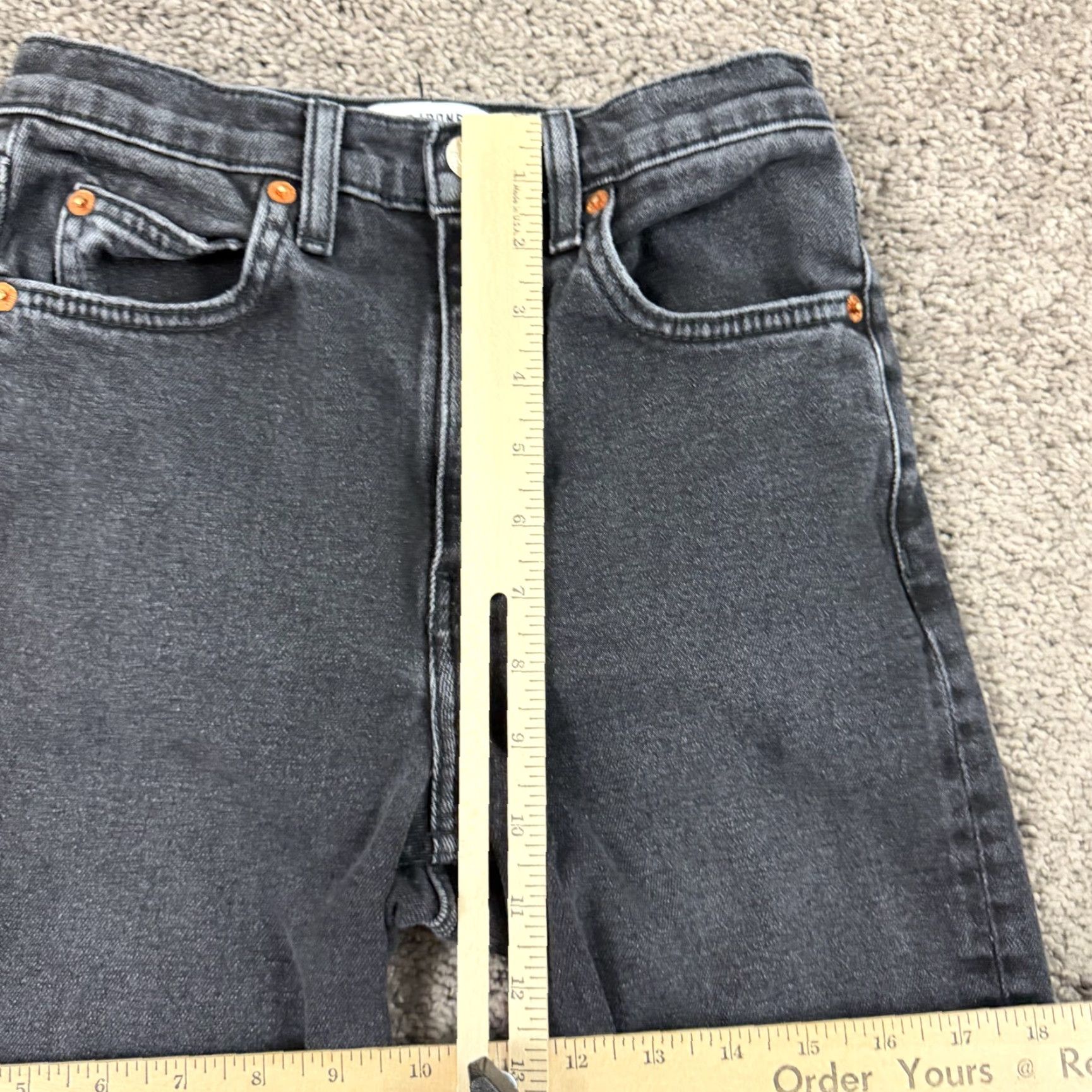 RE/DONE RE/DONE Jeans Women 24 Black Straight High Rise Distressed Stretch Denim 23x29 Modern 70s? Size 42" / US 20 - 5 Thumbnail