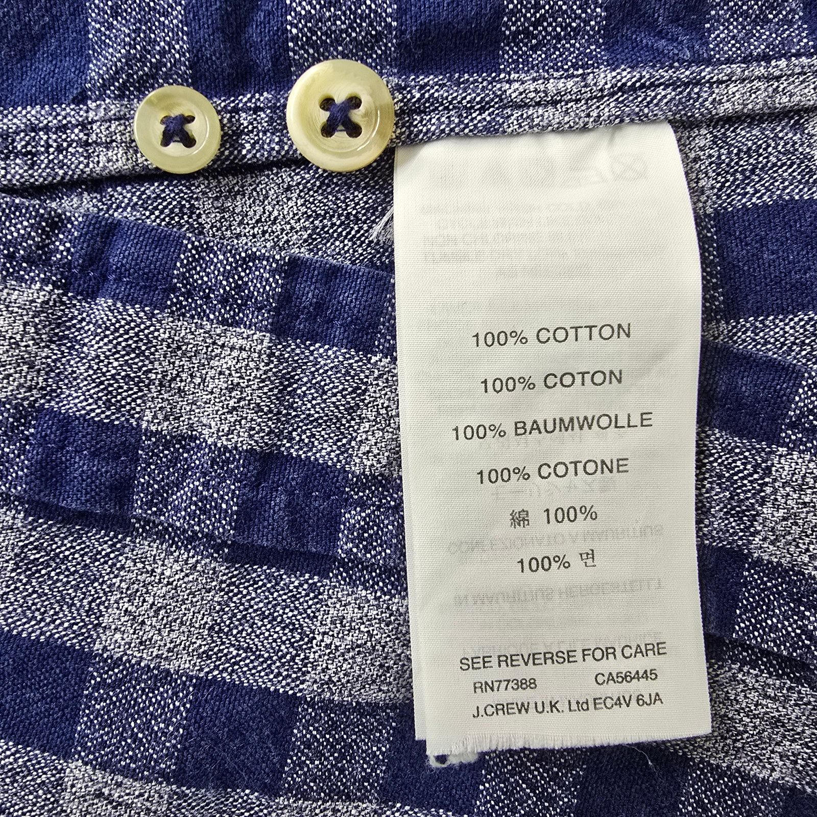 J.Crew J.Crew Jaspe Cotton Shirt Men M Blue Gray Gingham Slim L/S Size US M / EU 48-50 / 2 - 13 Thumbnail