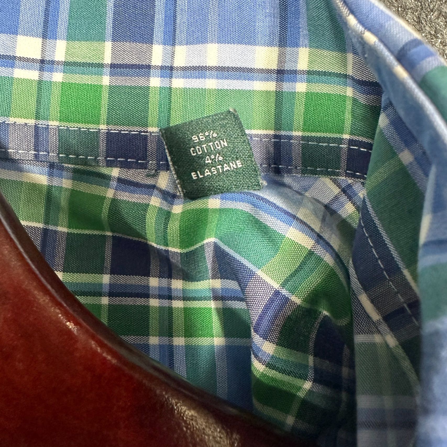 Ralph Lauren Lauren Ralph Lauren Shirt Mens L Regular Fit Cotton Blend Plaid Button-Up Blue Green Size US L / EU 52-54 / 3 - 6 Thumbnail