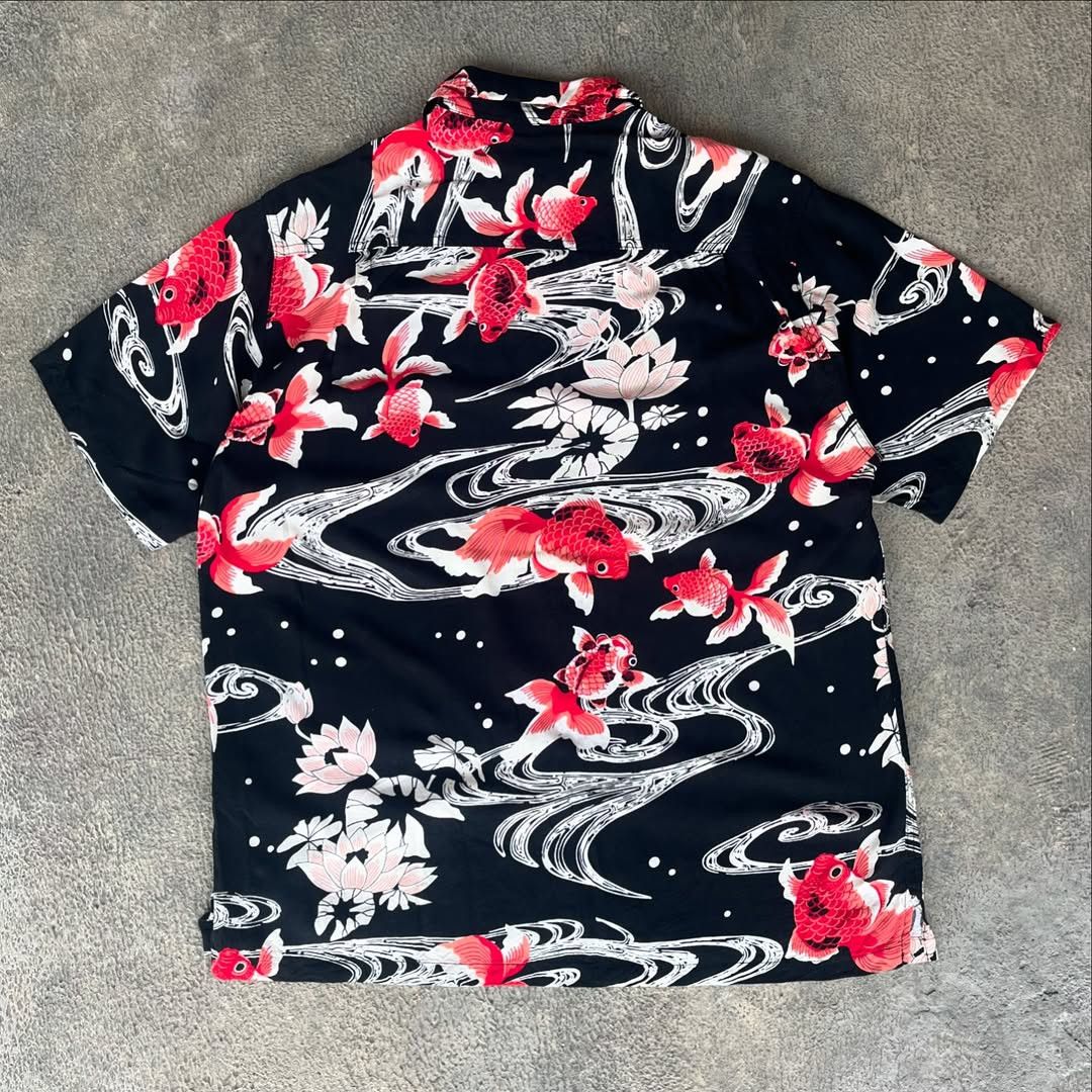 Other Blue Standard Aloha Shirt Goldfish Pattern Size US L / EU 52-54 / 3 - 2 Thumbnail