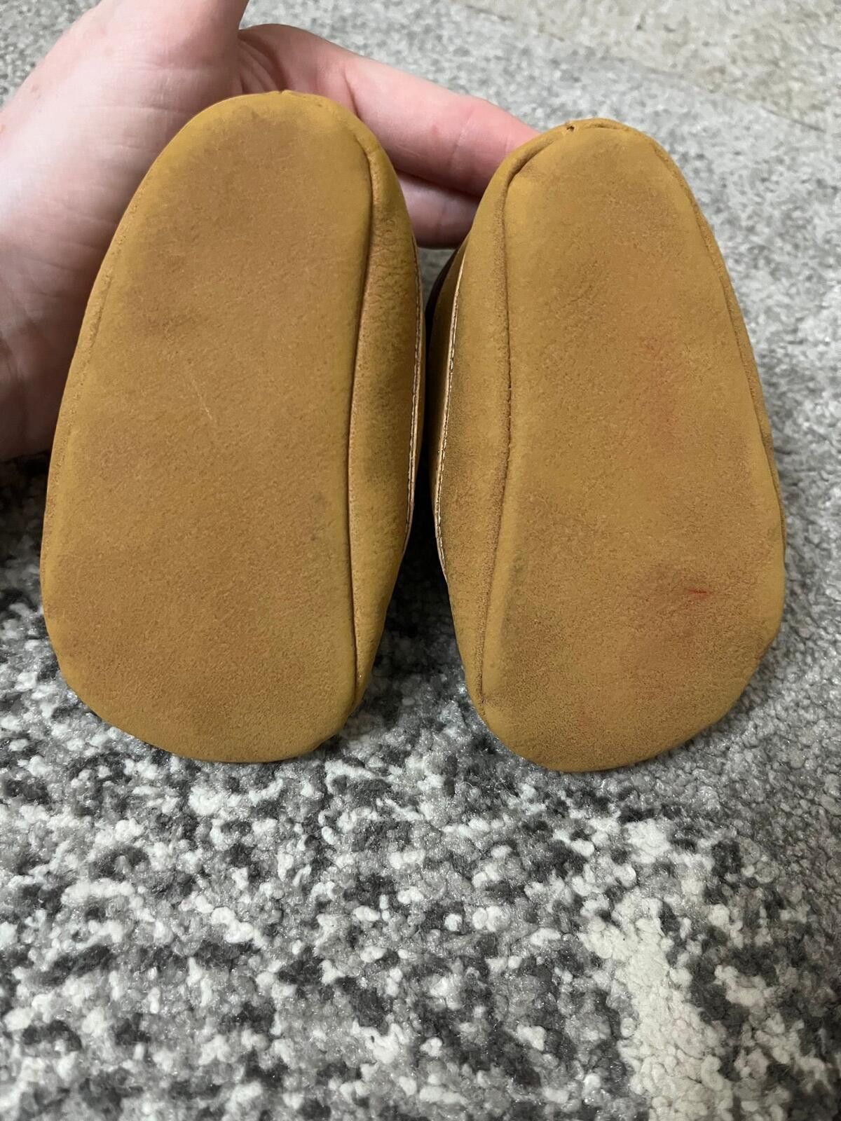 Other Baby Faux Leather Booties 3-6M Tan Lace Up Size ONE SIZE - 4 Thumbnail