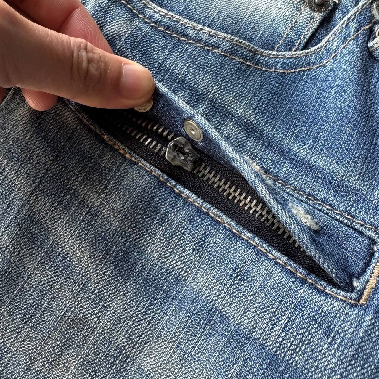 PPFM PPFM Biker Multipocket Zipper Stud Blue Jeans Pants Size US 31 - 9 Thumbnail