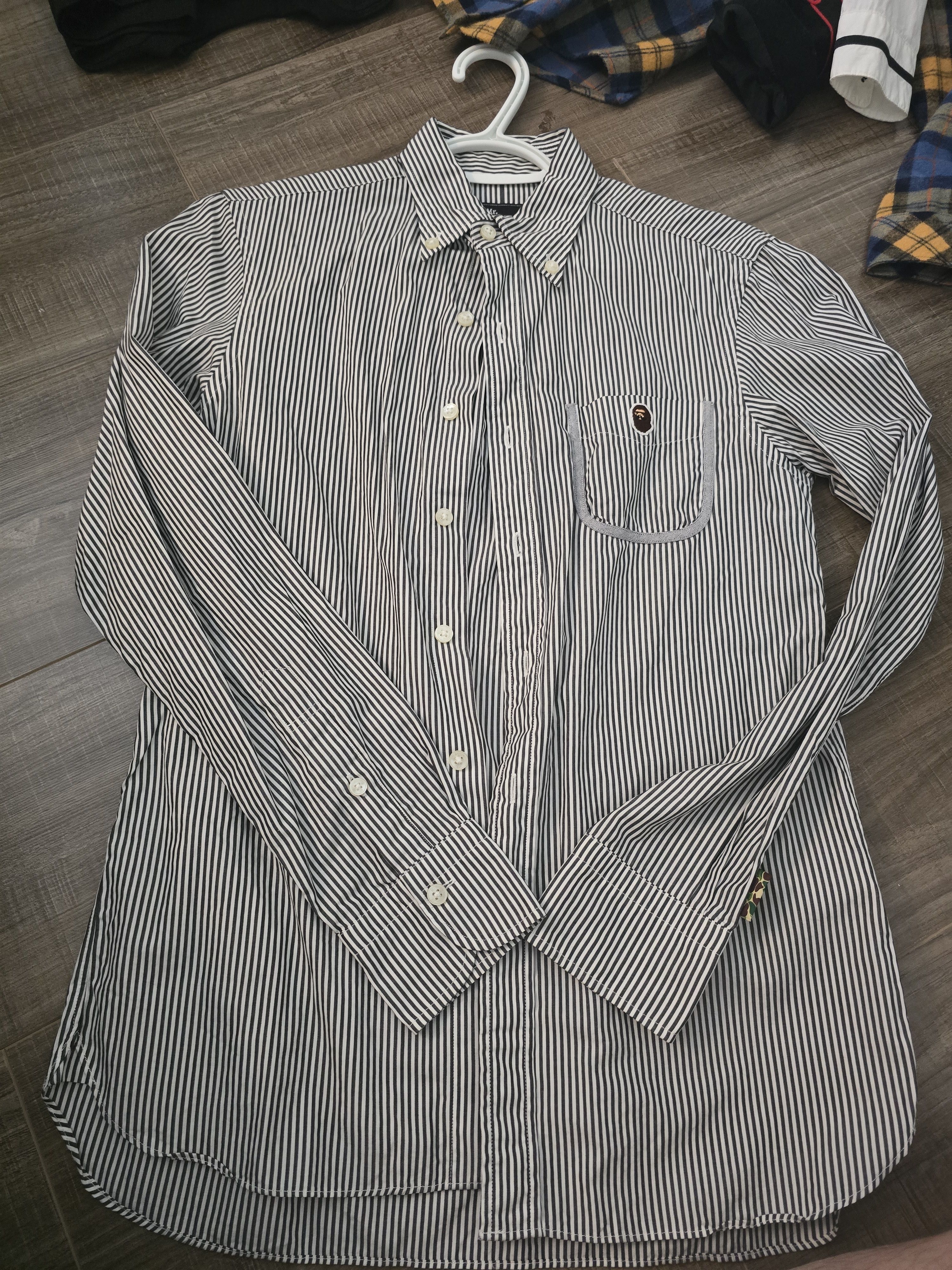 Bape Mr Bathing Ape Bape Striped Shirt small Size US S / EU 44-46 / 1 - 1 Thumbnail