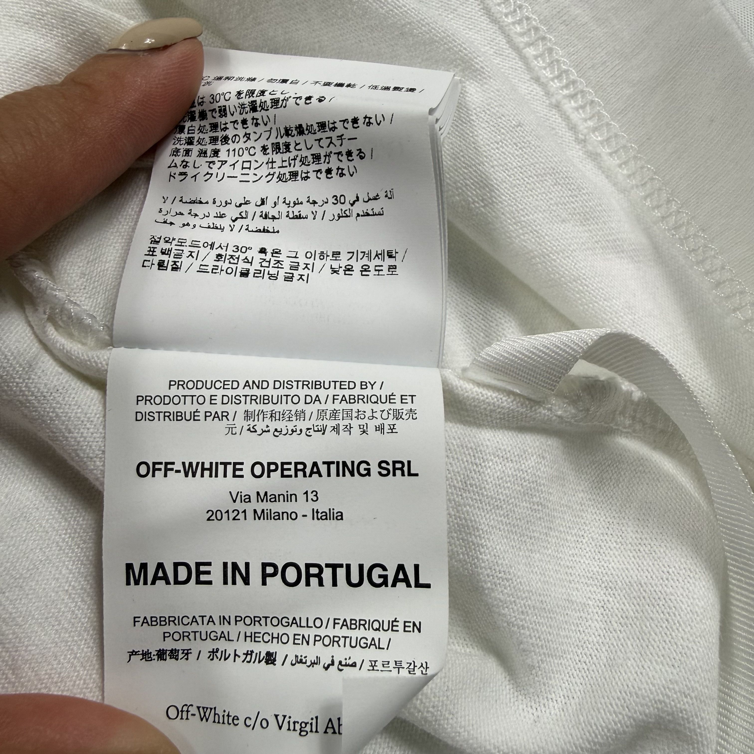 Off-White Off-White Virgil Abloh Pivot Embroidered Face White T-Shirt Size US M / EU 48-50 / 2 - 8 Thumbnail