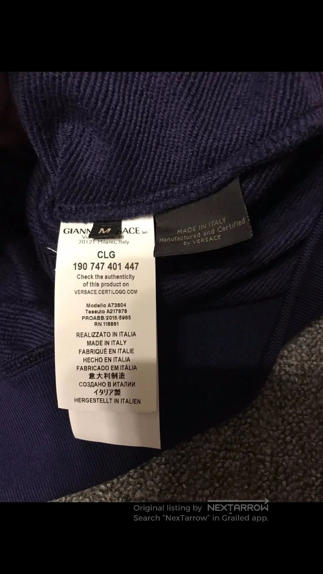 Versace Purple V-Neck Sweatshirt with Leather Pocket. Size US M / EU 48-50 / 2 - 5 Thumbnail