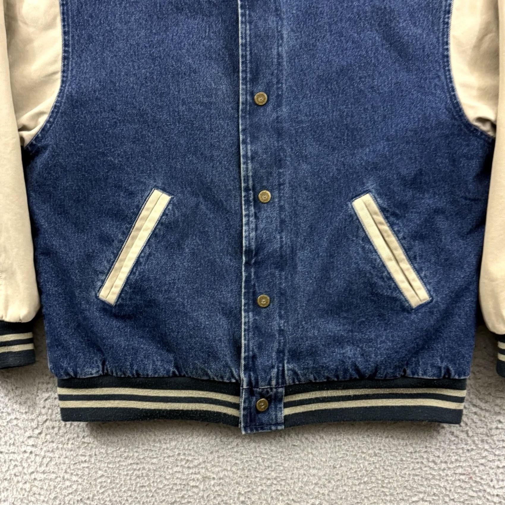 Vintage VINTAGE Cabela's Jacket Men Large Blue Denim 90s Lined Snap Button Grunge Outdoor Jacket Size US L / EU 52-54 / 3 - 2 Thumbnail
