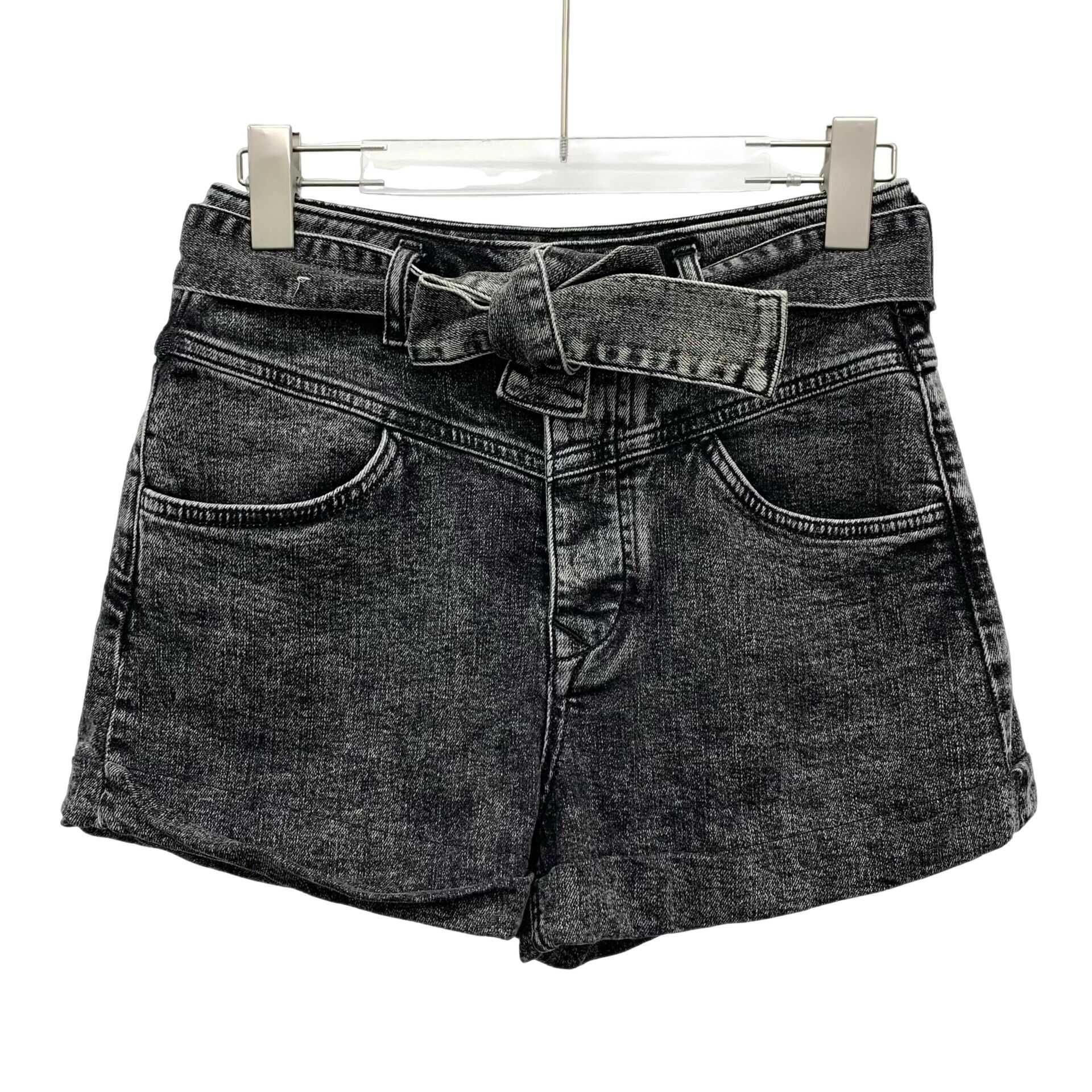 Maje Maje Washed Gray Denim Tie Belt Shorts Size 36 Size 26" / US 2 / IT 38 - 1 Thumbnail