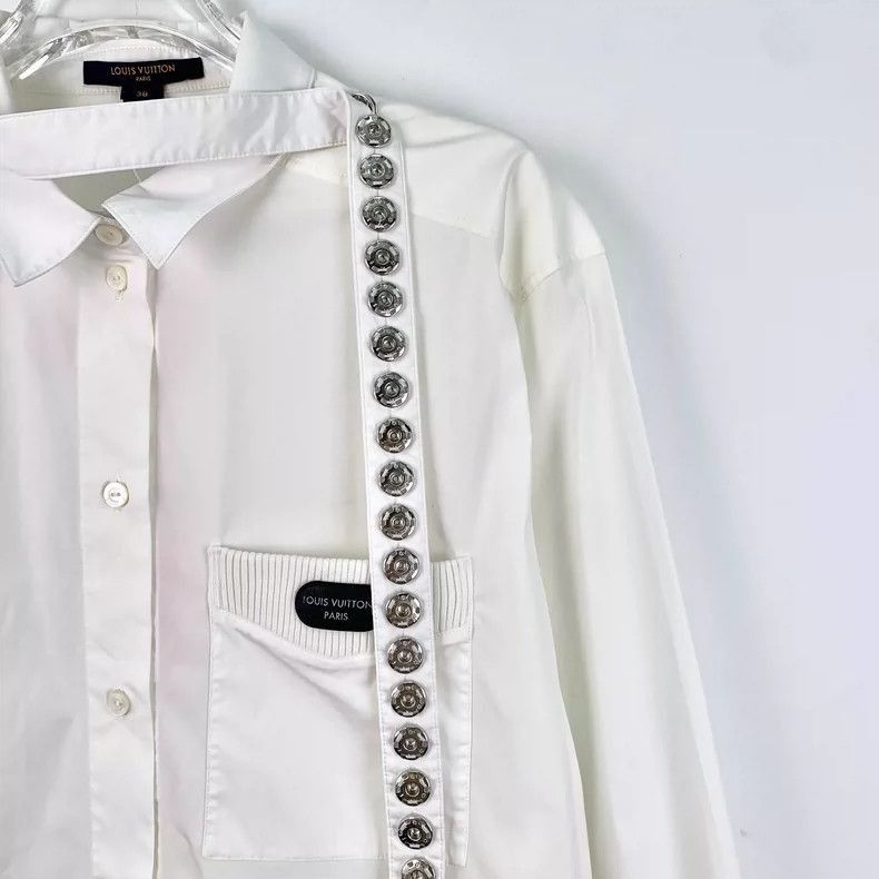 Louis Vuitton Louis Vuitton White Cotton Long Sleeve Shirt -2505 Size S / US 4 / IT 40 - 3 Thumbnail