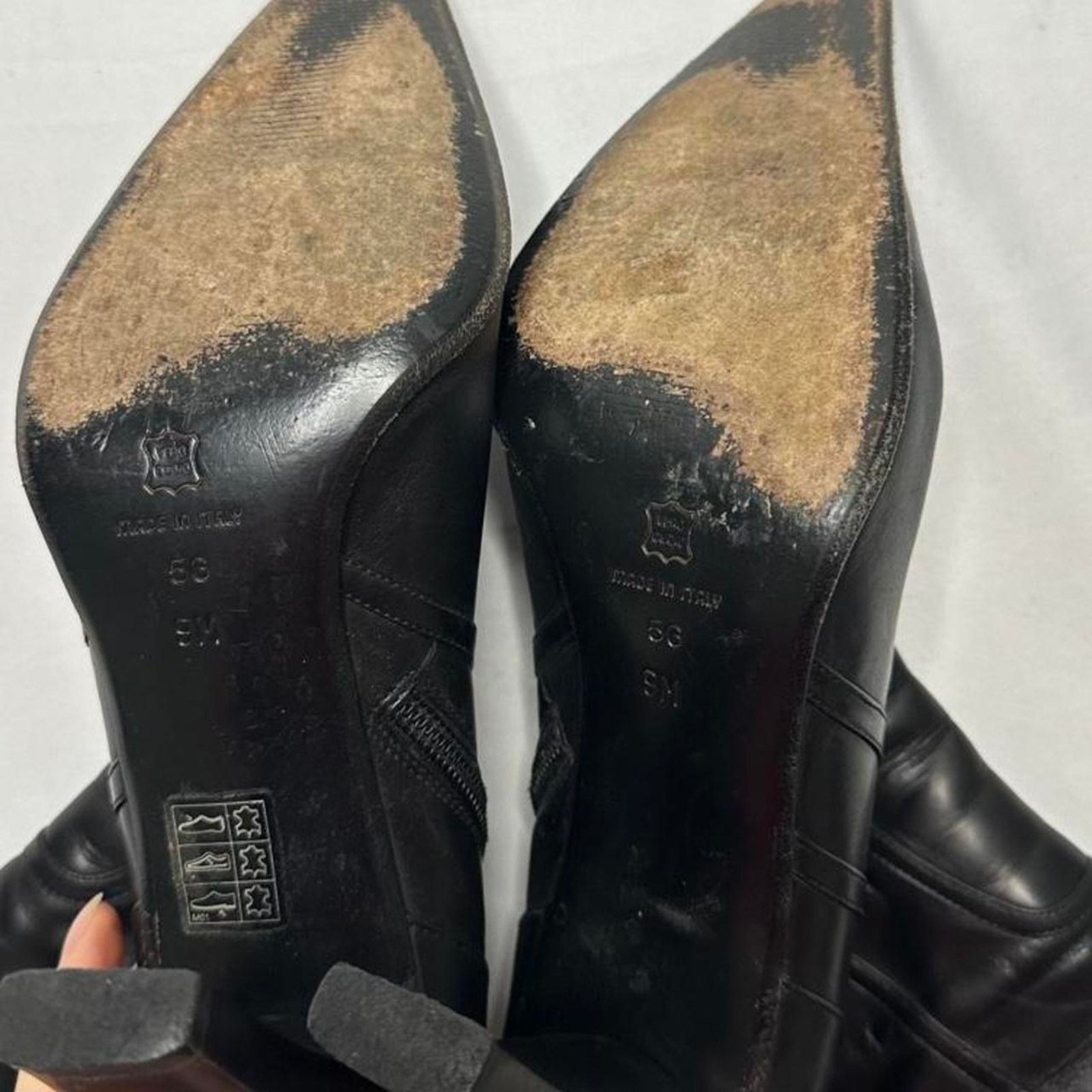 Other Via Spiga Print Black Leather High Heel Boots Size 7 Women Size US 7 / IT 37 - 7 Thumbnail