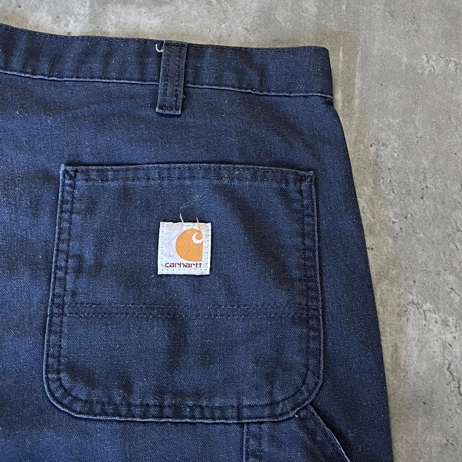 Carhartt × Carhartt Wip × Vintage Crazy Vintage Y2K Baggy Carhartt Navy Blue Carpenter Pants Size US 38 / EU 54 - 3 Thumbnail