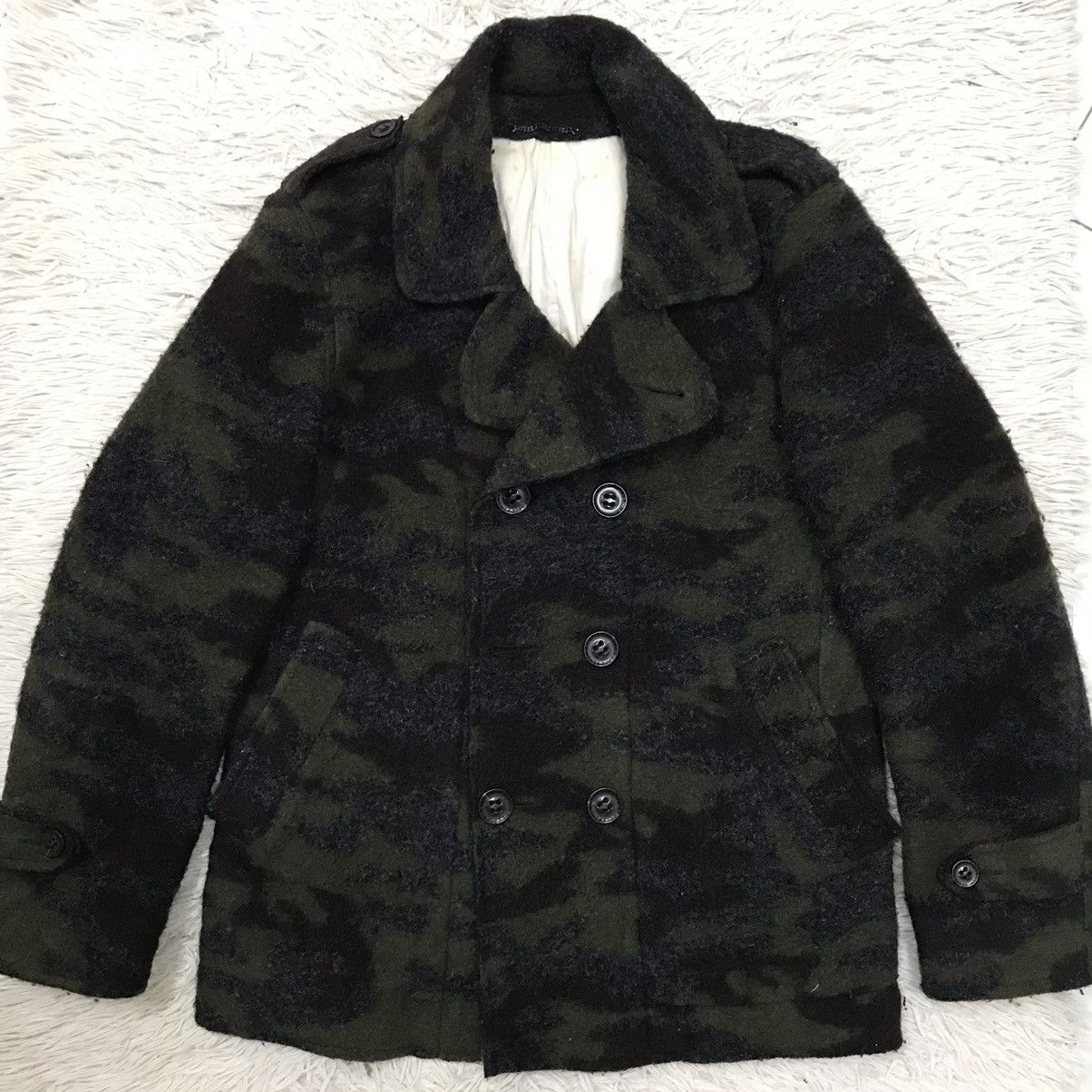 Japanese Brand × Vintage VINTAGE 291295 HOMME CAMO STYLE WOOL COAT JACKET Size US M / EU 48-50 / 2 - 7 Thumbnail
