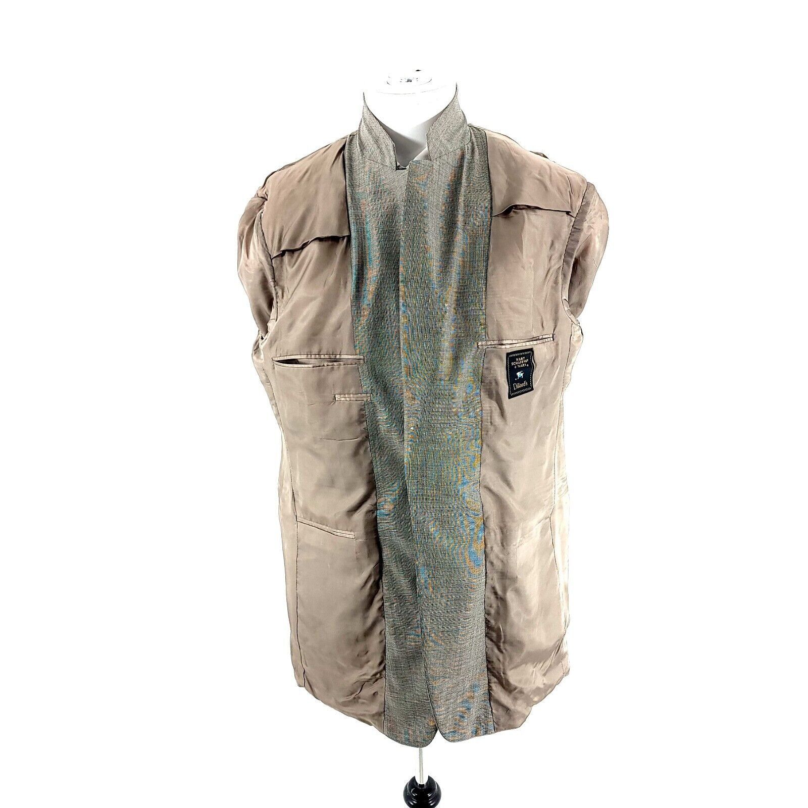 Hart Schaffner Marx Hart Schaffner Marx Wool 2 Button Blazer 42L Cream Black Che Size 42L - 10 Thumbnail