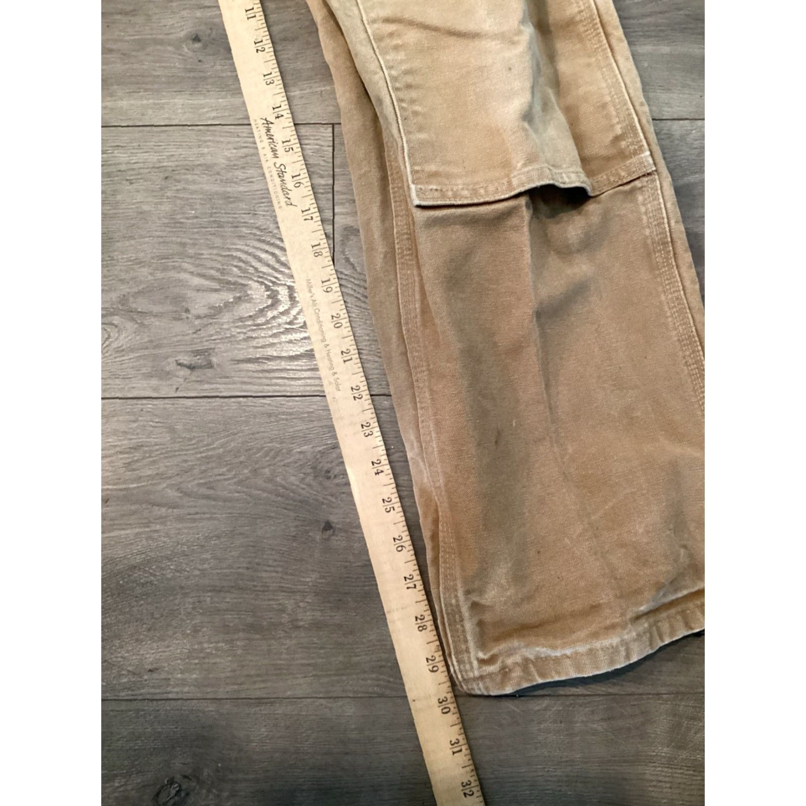 Carhartt VINTAGE Carhartt Jeans Pant Work Distressed Double Knee Denim Tan 34x34 Mens Regular Inseam 30 Size US 34 / EU 50 - 6 Thumbnail