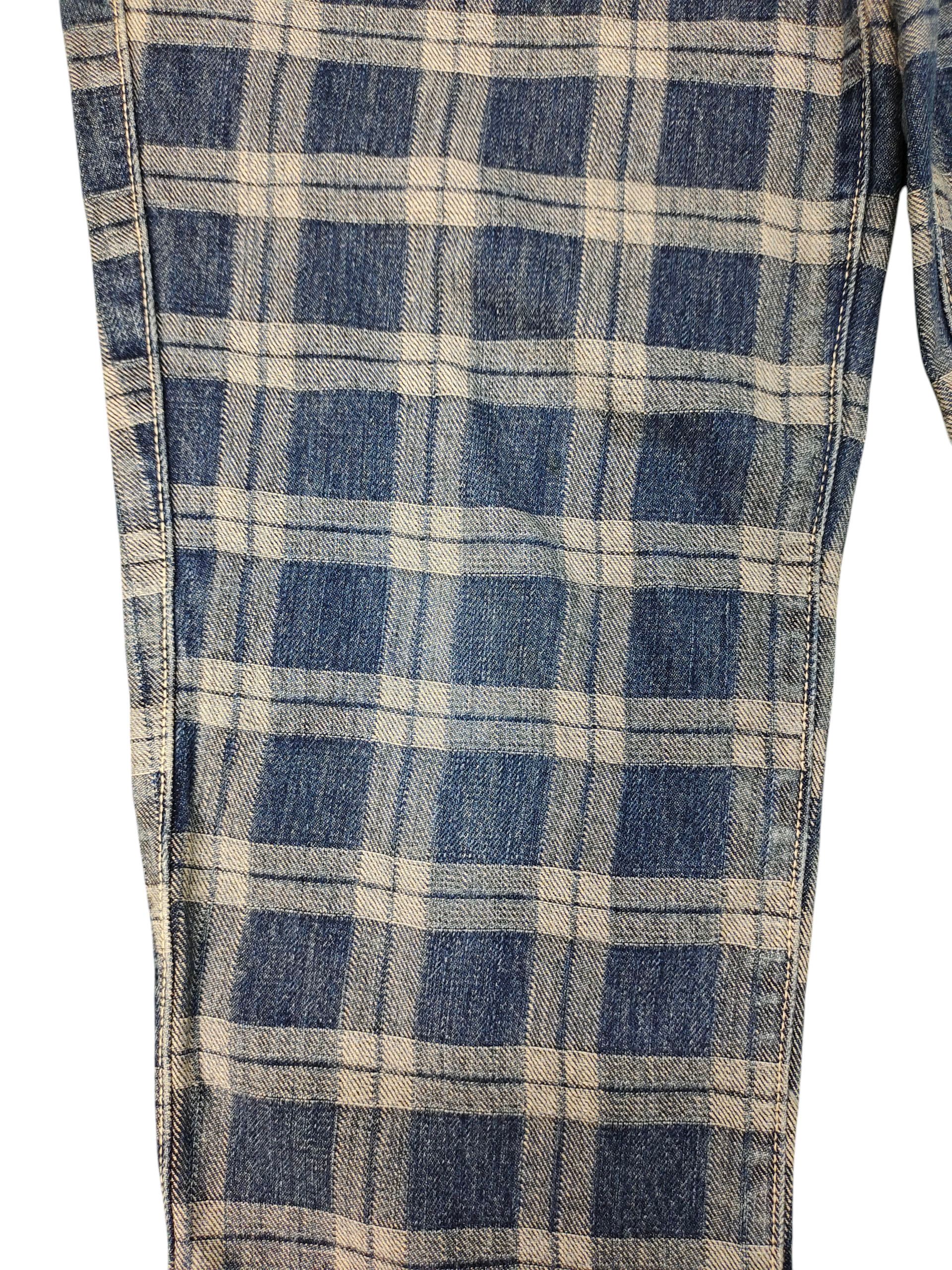 Kapital Vintage Kapital Japan Checkered Cropped Denim Jeans Size US 33 - 4 Thumbnail