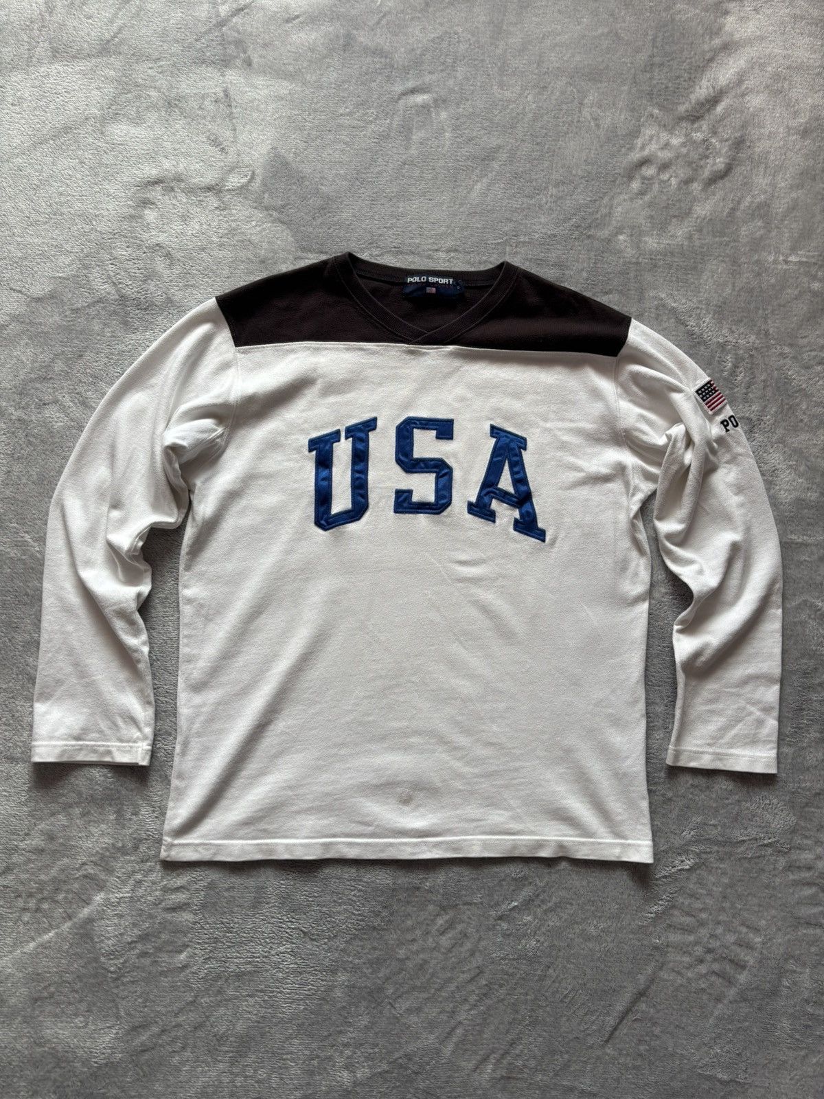 Polo Ralph Lauren Vintage 90s polo cookie usa longsleve | Grailed