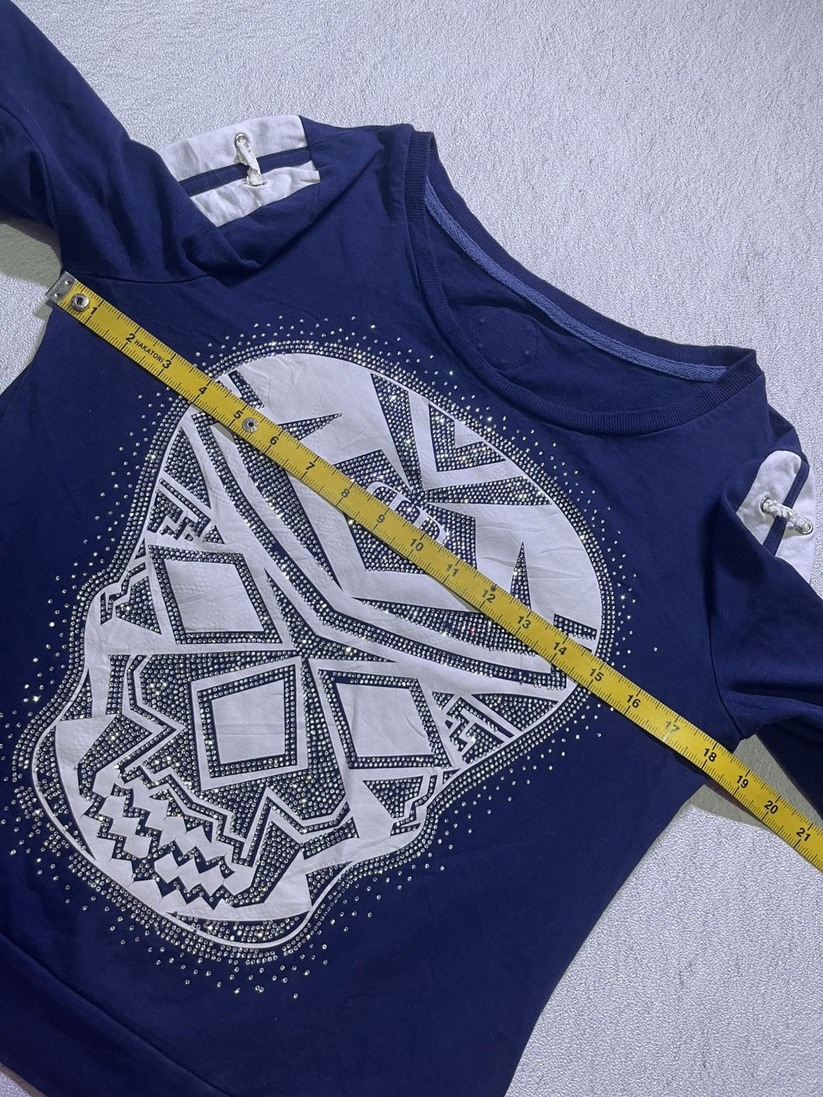 Japanese Brand Y2K long sleeve tshirt big skull motif gliter Size M / US 6-8 / IT 42-44 - 10 Thumbnail
