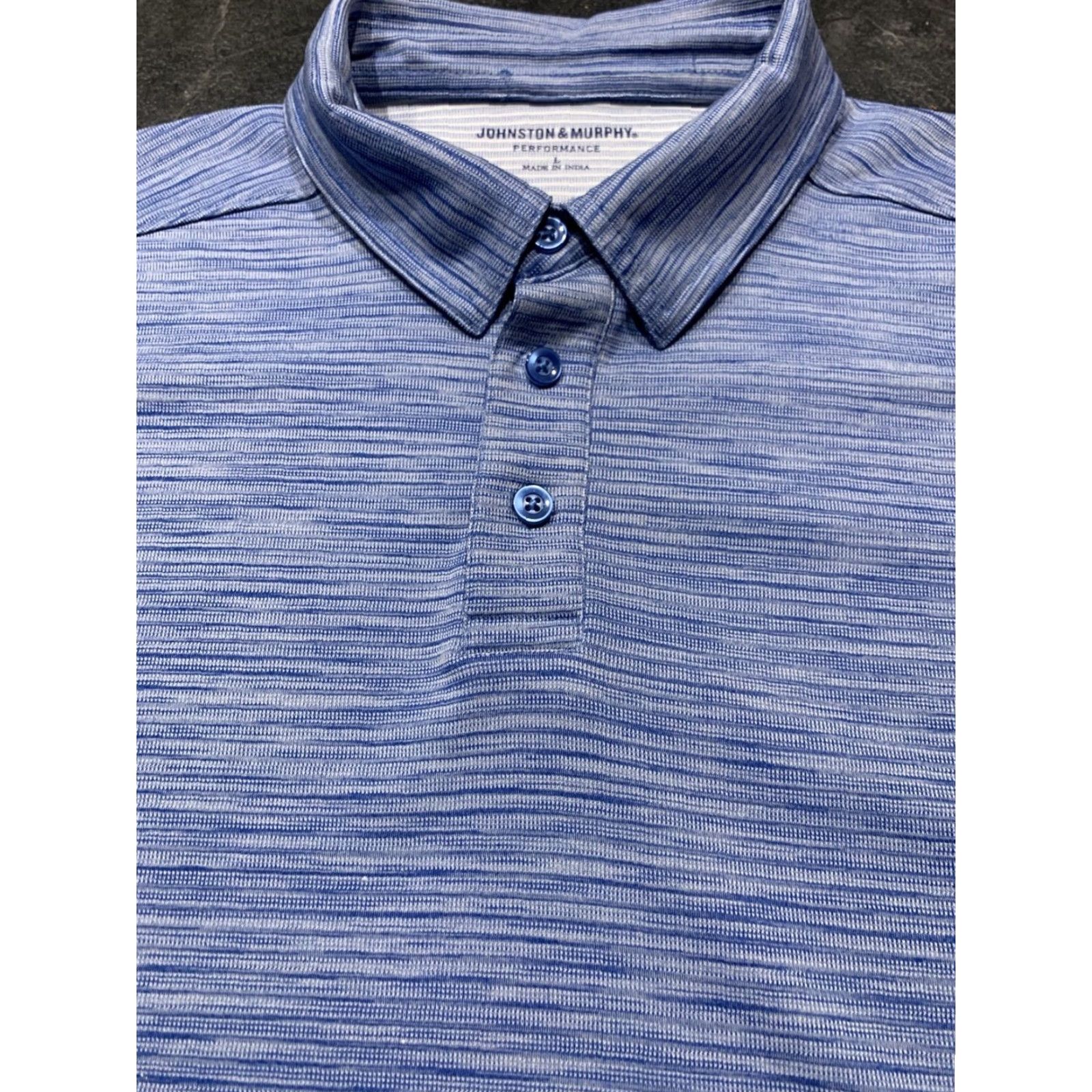 Johnston & Murphy Johnston & Murphy Mens Polo Shirt Large Blue Performance Golf Stretch Activewear Casual Sports Size US L / EU 52-54 / 3 - 3 Thumbnail