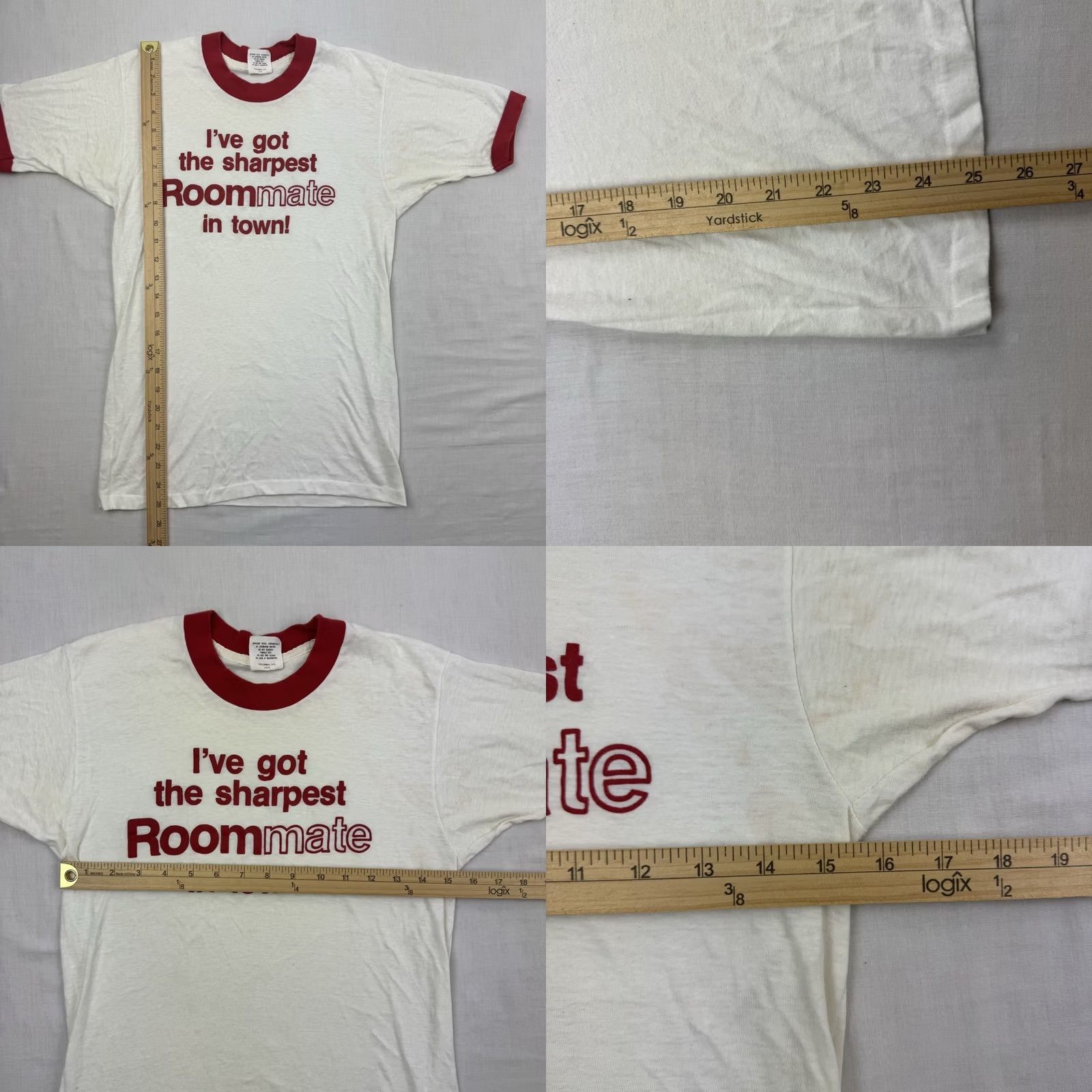 Vintage VINTAGE Funny Roommate Ringer Shirt Adult Medium 1980s Hipster Punk Hippie USA Size US M / EU 48-50 / 2 - 8 Thumbnail