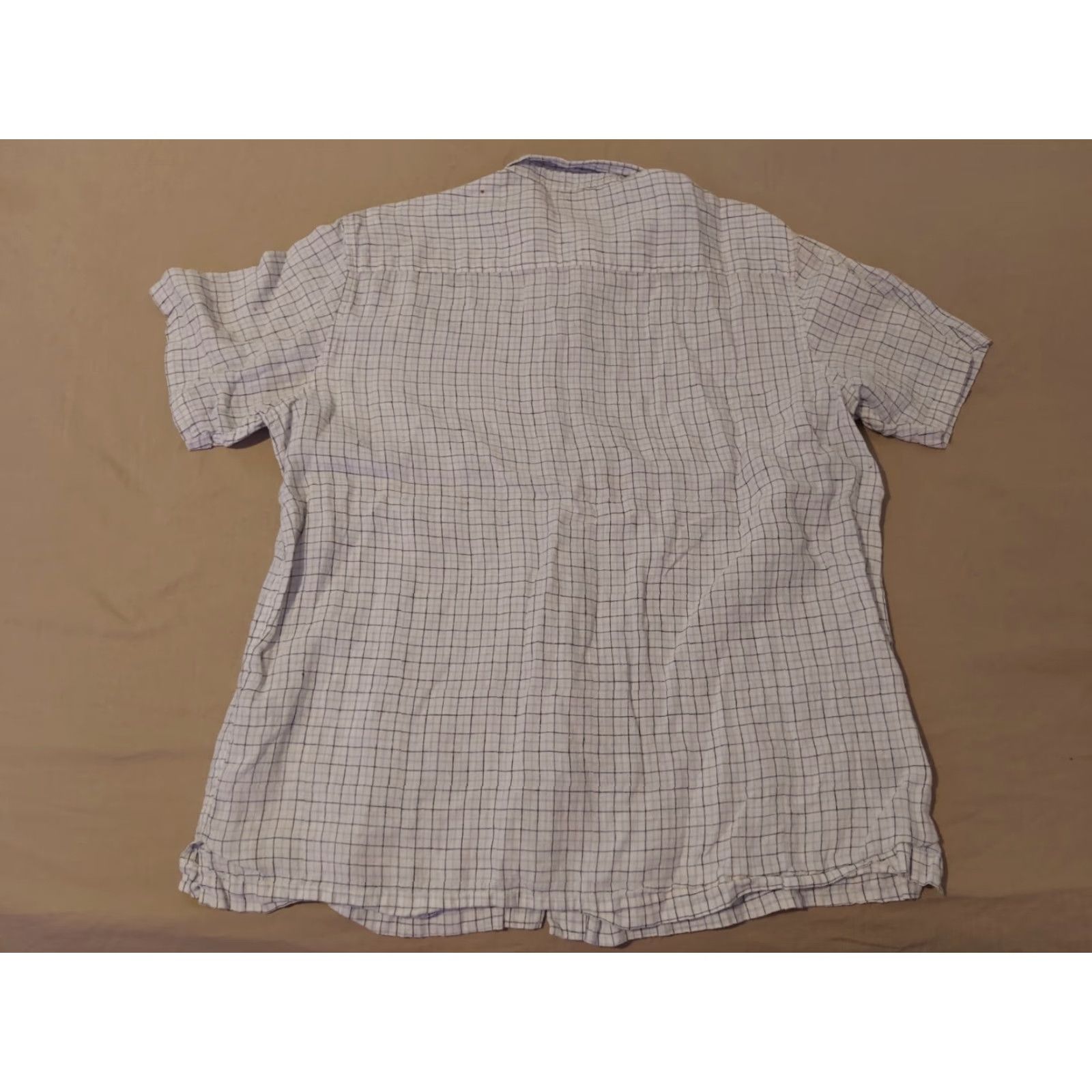 Banana Republic Banana Republic Shirt L White Linen Button-Up Short Sleeve Mens Shirt Size 42R - 5 Thumbnail