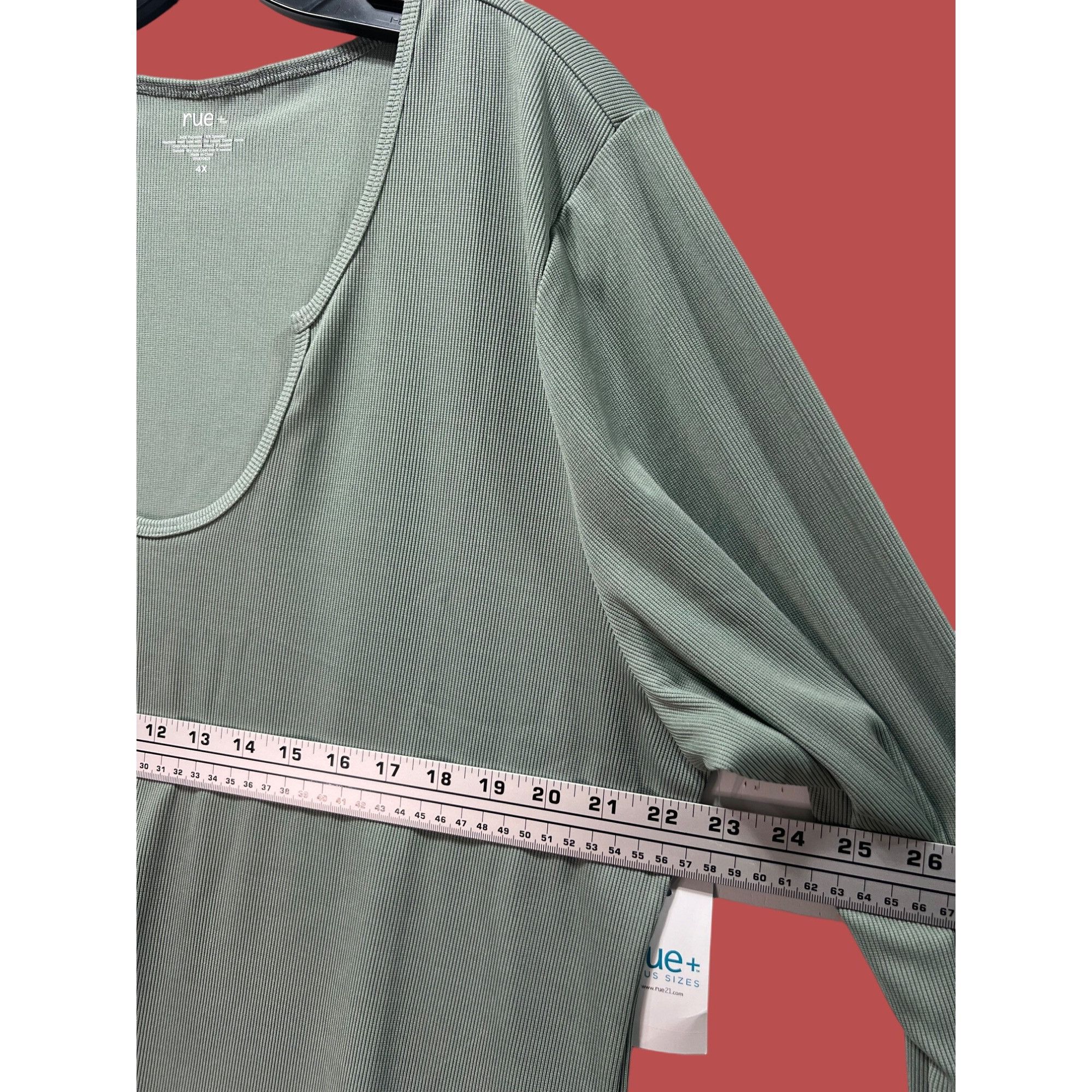 Other Rue + - Women's Long Sleeve Stretch Casual T-Shirt - Light G Size 4XL / US 24-26 - 3 Thumbnail
