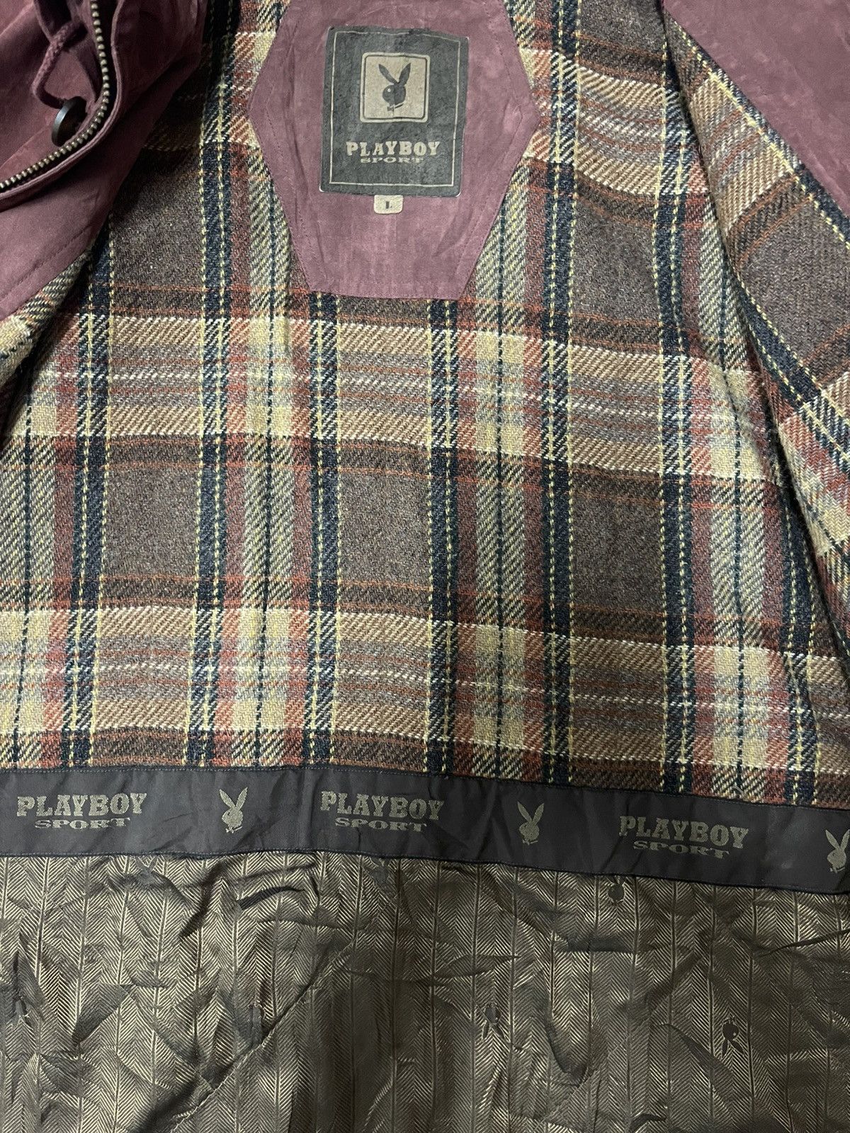 Vintage RARE🔥Vintage 90's Playboy Zip Up With Hoodie Jacket Size US L / EU 52-54 / 3 - 6 Thumbnail