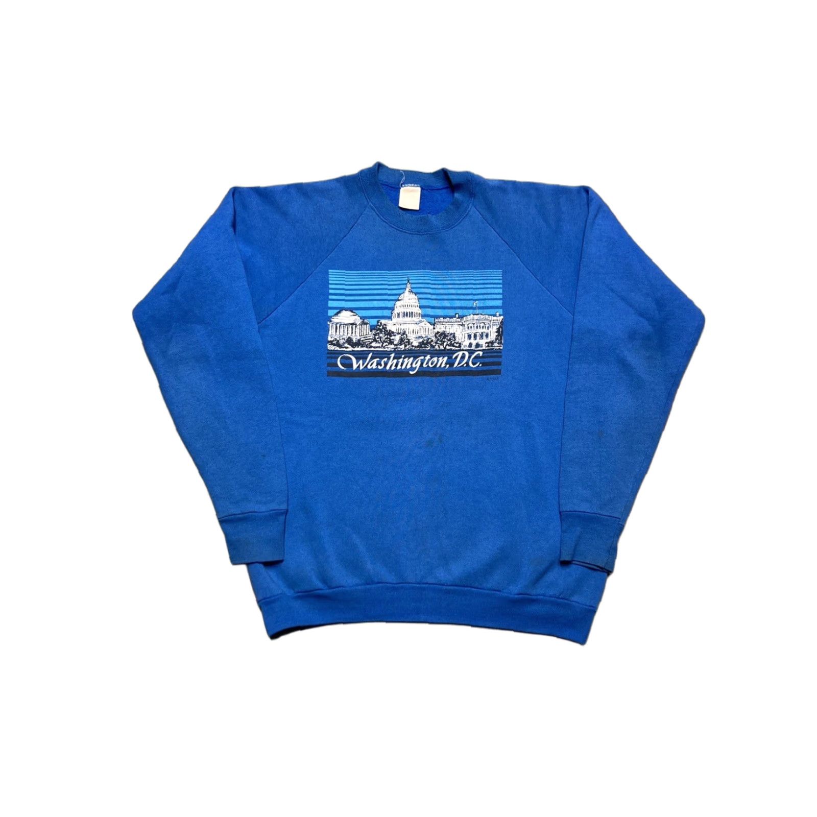 Vintage VINTAGE 80s crewneck sweatshirt Washington DC capitol adult XL blue Sweatshirt Men XL Blue 80s Capitol Pain? (Oops) Size US XL / EU 56 / 4 - 1 Thumbnail