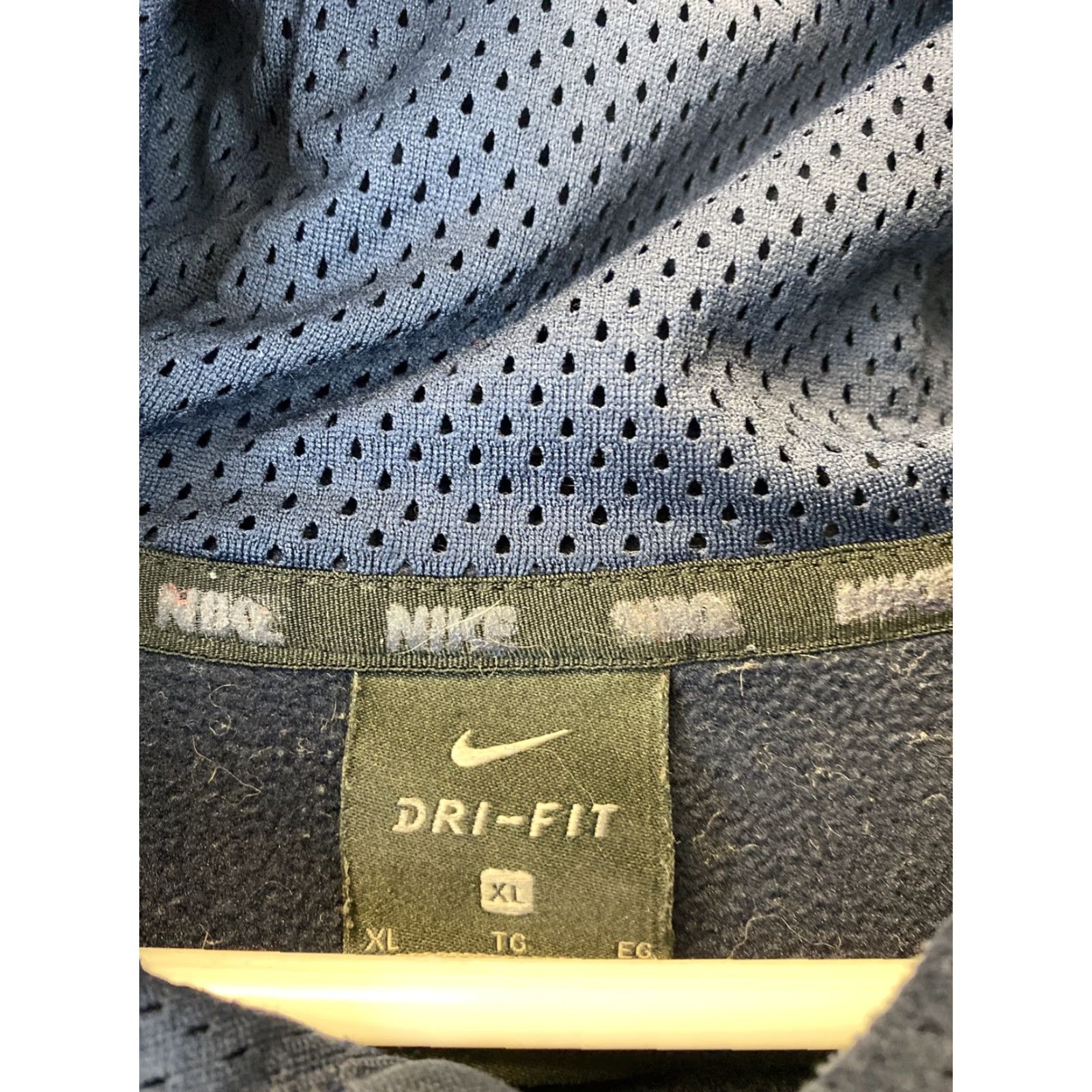 Nike Nike Dri-Fit Pullover Hoodie Sweatshirt Men XL Navy Blue 65-15 Kangaroo Pocket Hooded Zip? Size US XL / EU 56 / 4 - 4 Thumbnail