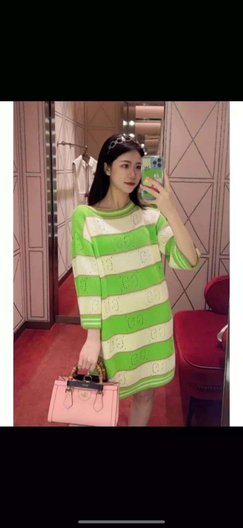 Gucci Gucci White and green striped hollow GG knitwear 2502-Nexta Size US XS / EU 42 / 0 - 6 Thumbnail