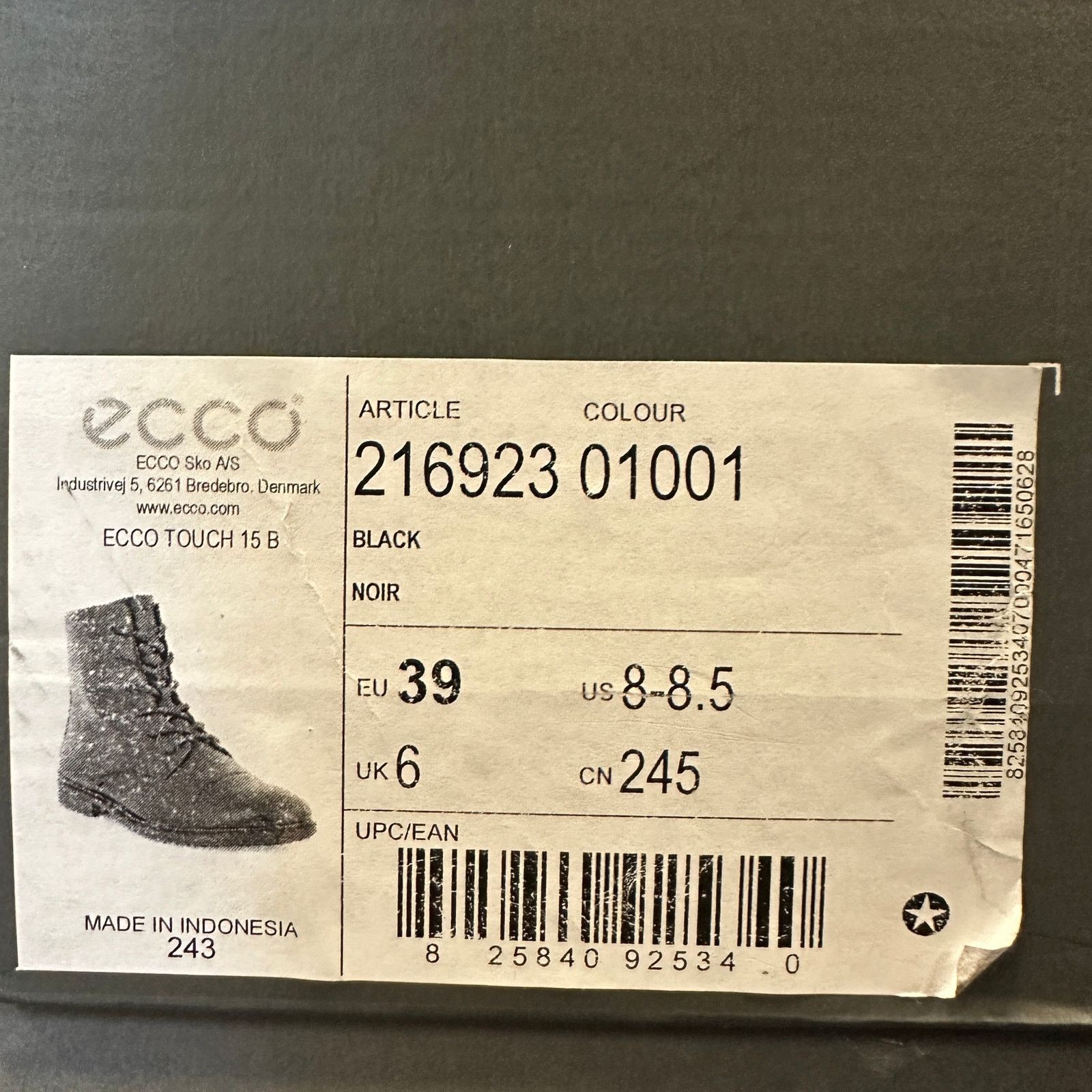 Ecco ECCO WOMEN'S 39 BLACK TOUCH 15 LACE CHUKKA BOOTS NIB Size US 8.5 / IT 38.5 - 7 Thumbnail