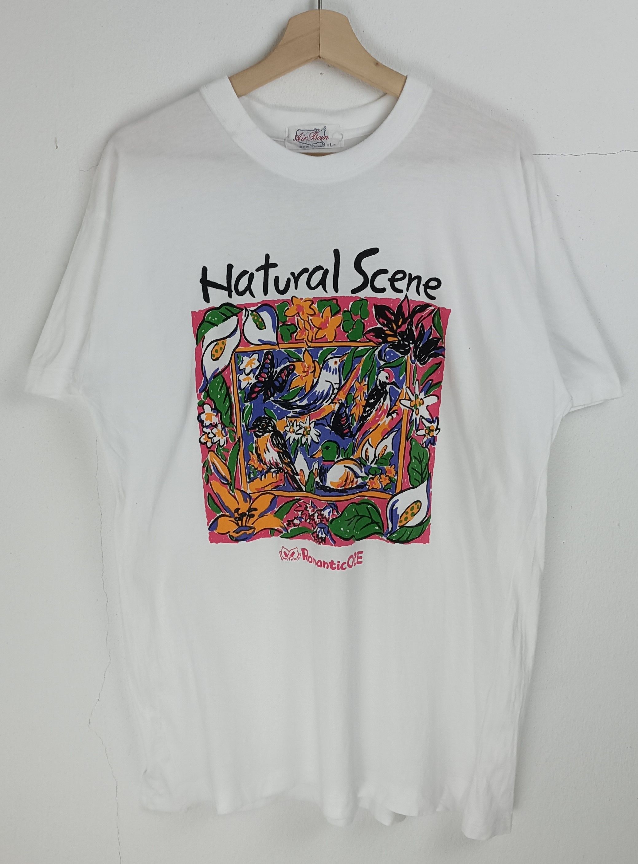 Other VINTAGE 90's NATURAL SCENE FLOWER ART PICASSO GARDEN TEE Size US L / EU 52-54 / 3 - 3 Thumbnail