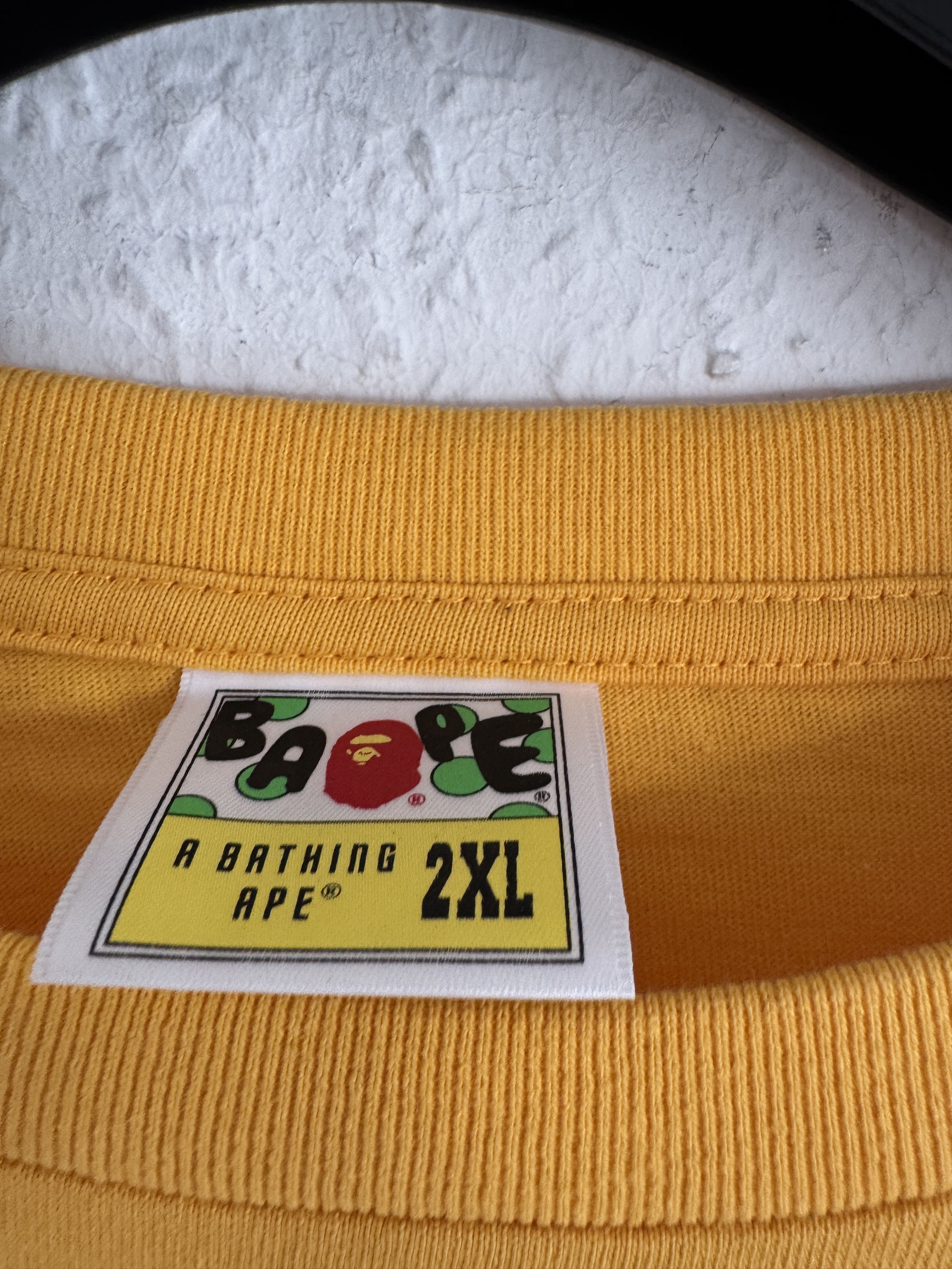 Bape Yellow Shark One Point Tee Size US XXL / EU 58 / 5 - 4 Thumbnail