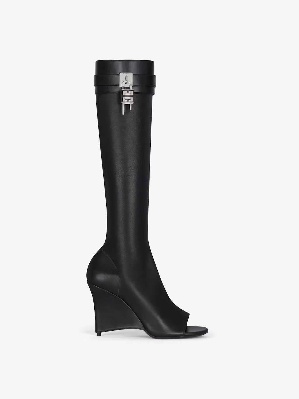 o1w1db10525 Shark Lock Stiletto Sandal Boots in Black