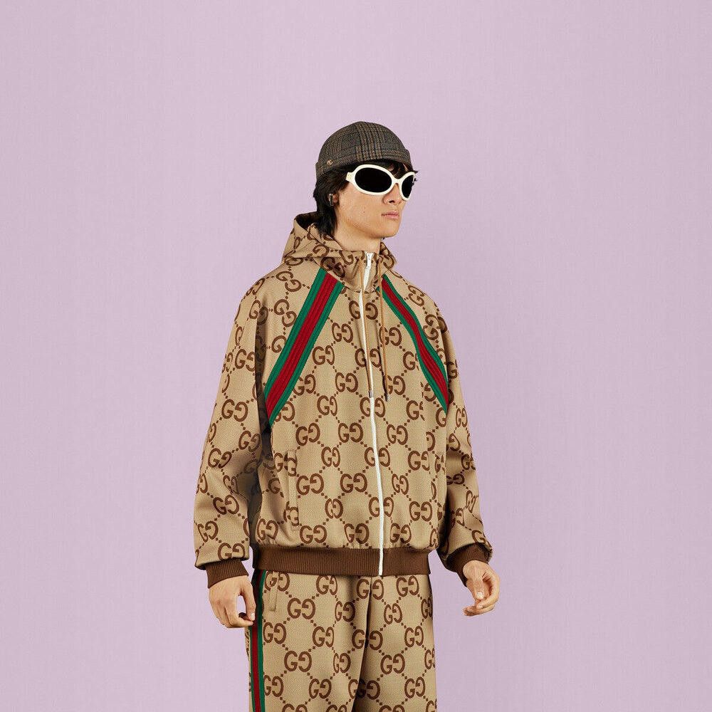 Gucci Gucci Jumbo GG Zip Jacket with Web Size L Size ONE SIZE - 3 Thumbnail