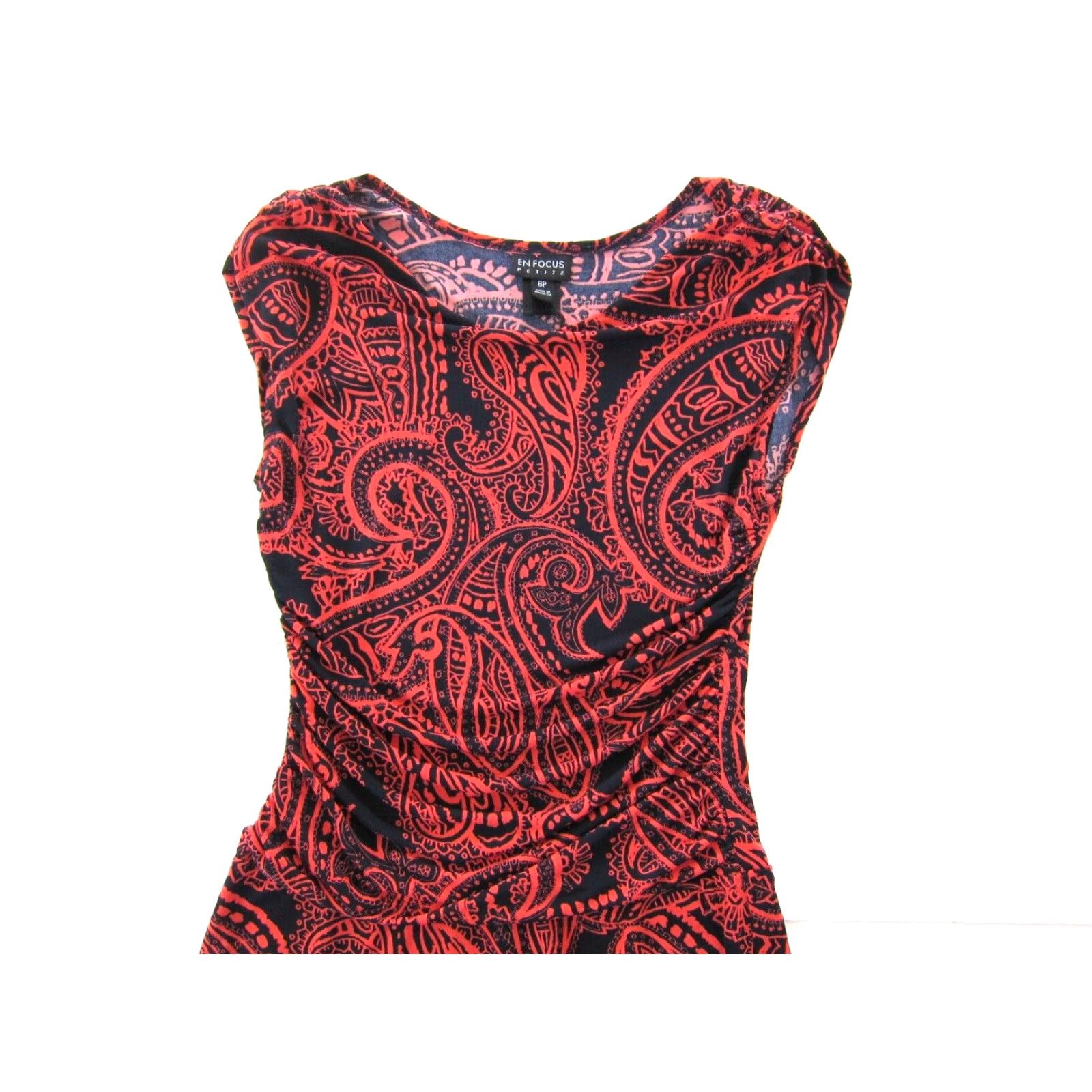Pinko En Focus Pink Black Paisley Floral Cap Sleeve Stretch Sheath Dress 6 Petite Size M / US 6-8 / IT 42-44 - 5 Thumbnail